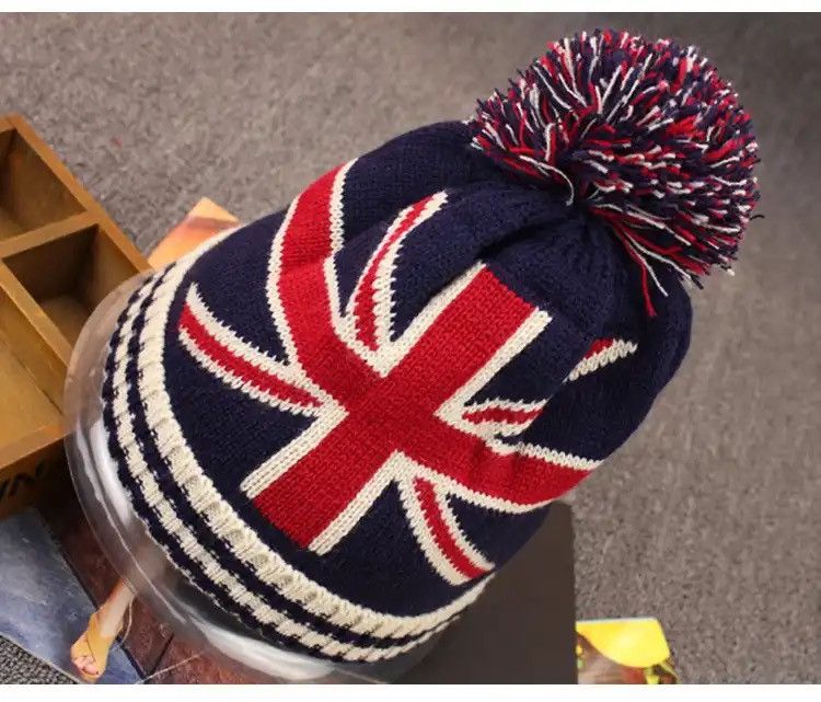Vintage Fashion Casual Striped Flag Beanies Size ONE SIZE - 2 Thumbnail