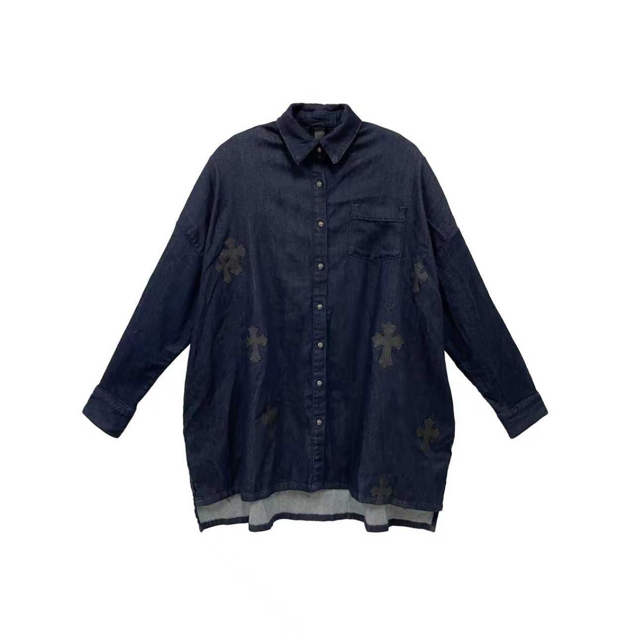 Chrome Hearts Chrome Hearts Soft Denim Cross Patch Blue Malhal Kita Shirt Size US S / EU 44-46 / 1 - 1 Thumbnail