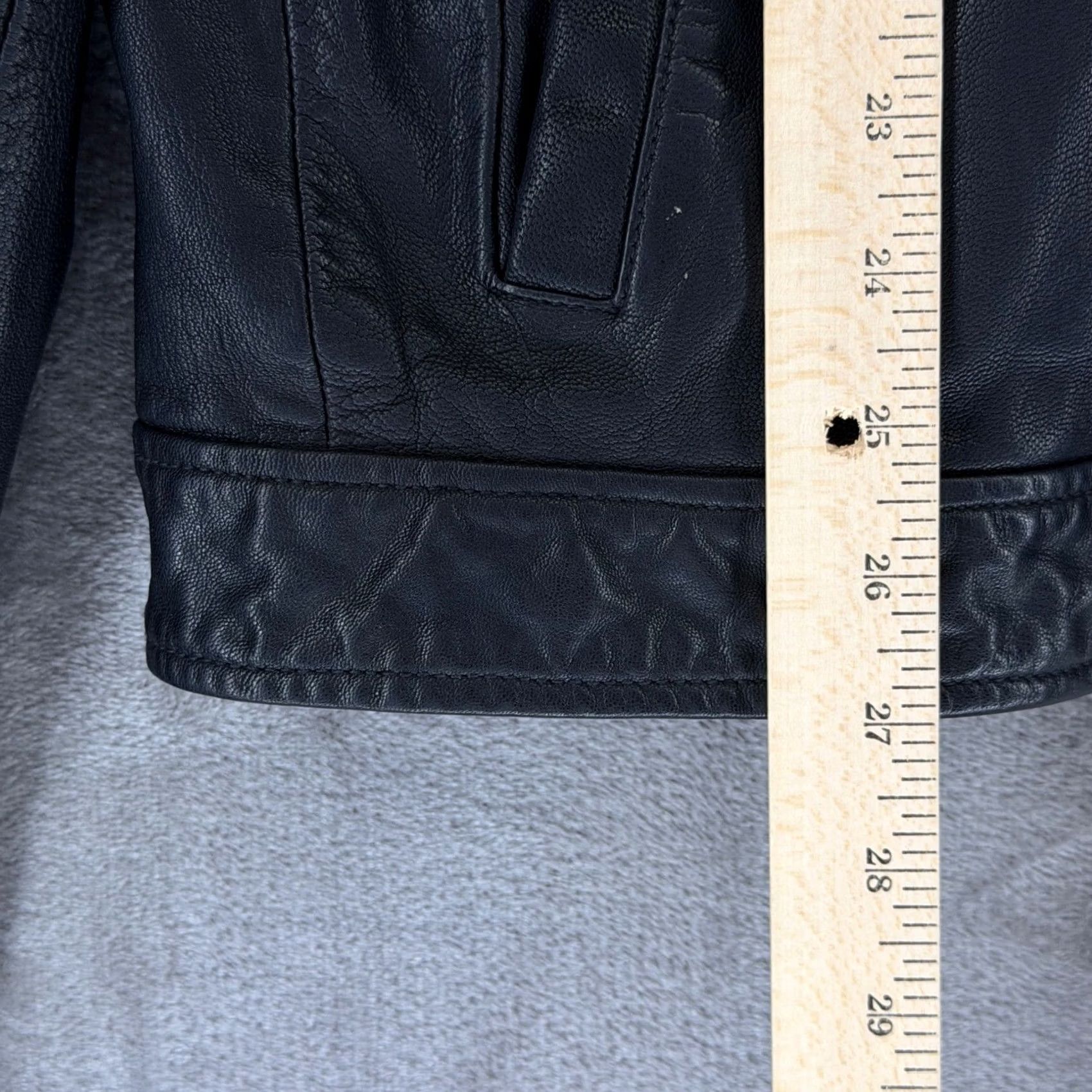 Allsaints AllSaints Lark Leather Jacket Mens L Black Goat Leather Full Zip ML141H Size US L / EU 52-54 / 3 - 7 Thumbnail