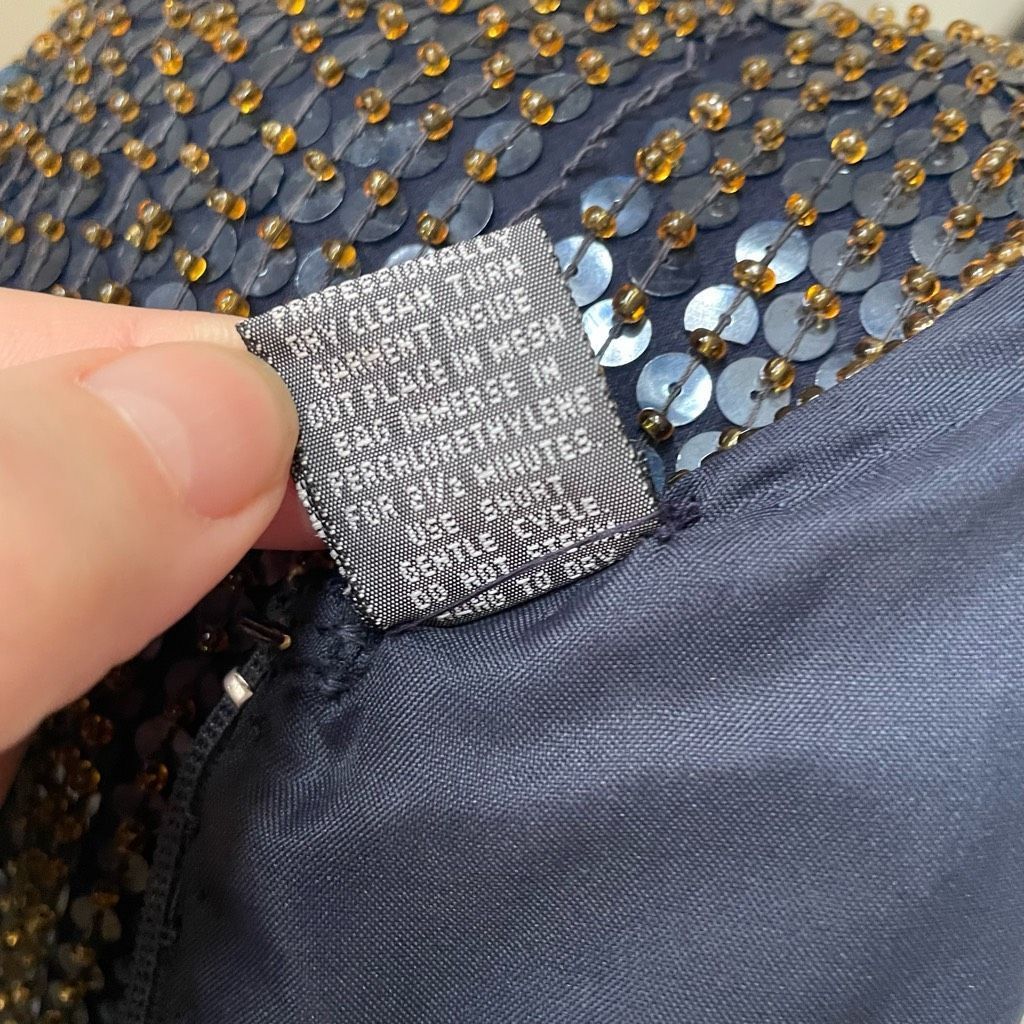 Vintage Vintage 80s 90s Modi Silk Heavily Beaded Sequin Dark Blue Am Size M / US 6-8 / IT 42-44 - 11 Thumbnail