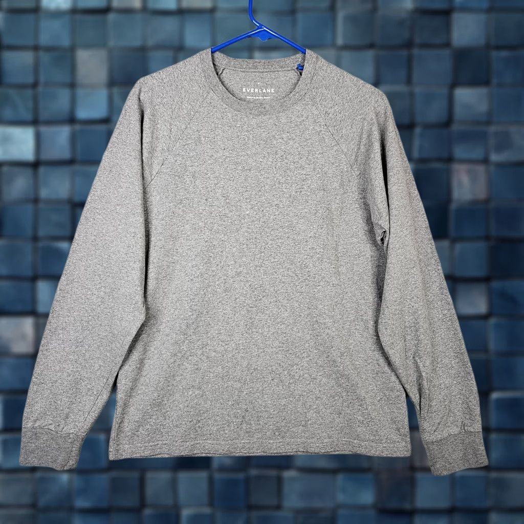 Everlane Everlane Men’s Dark Gray Long Sleeve Pull-over Top M Shirt Crew Neck Jersey Cotton Size US M / EU 48-50 / 2 - 1 Thumbnail