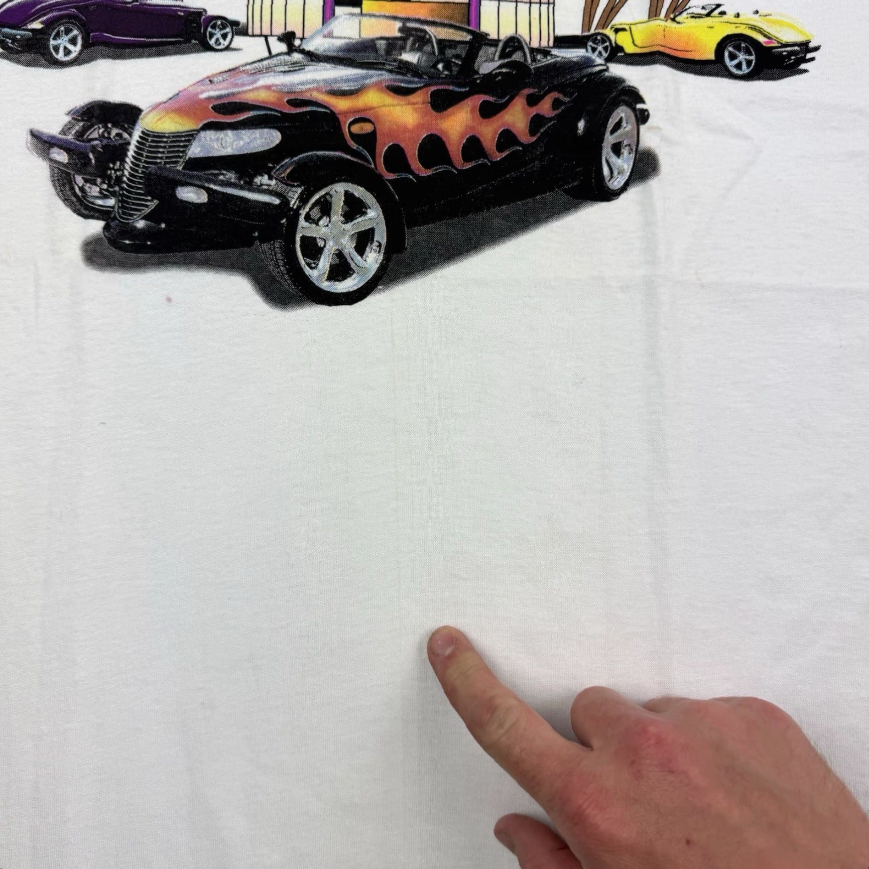 ALOHAS VINTAGE Aloha Car T-Shirt Adult XL White Graphic Print 90s Y2K Muscle Car Promo Mens Size US XL / EU 56 / 4 - 3 Thumbnail