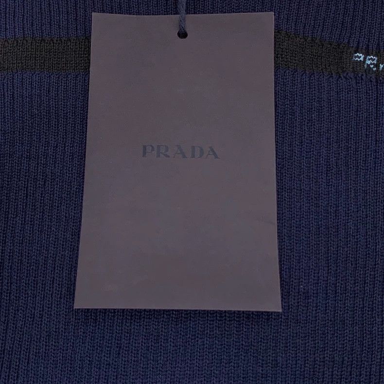 Prada Prada Size 36 Dark blue sheep wool semi-zipper knitted unde Size US XXS / EU 40 - 6 Thumbnail