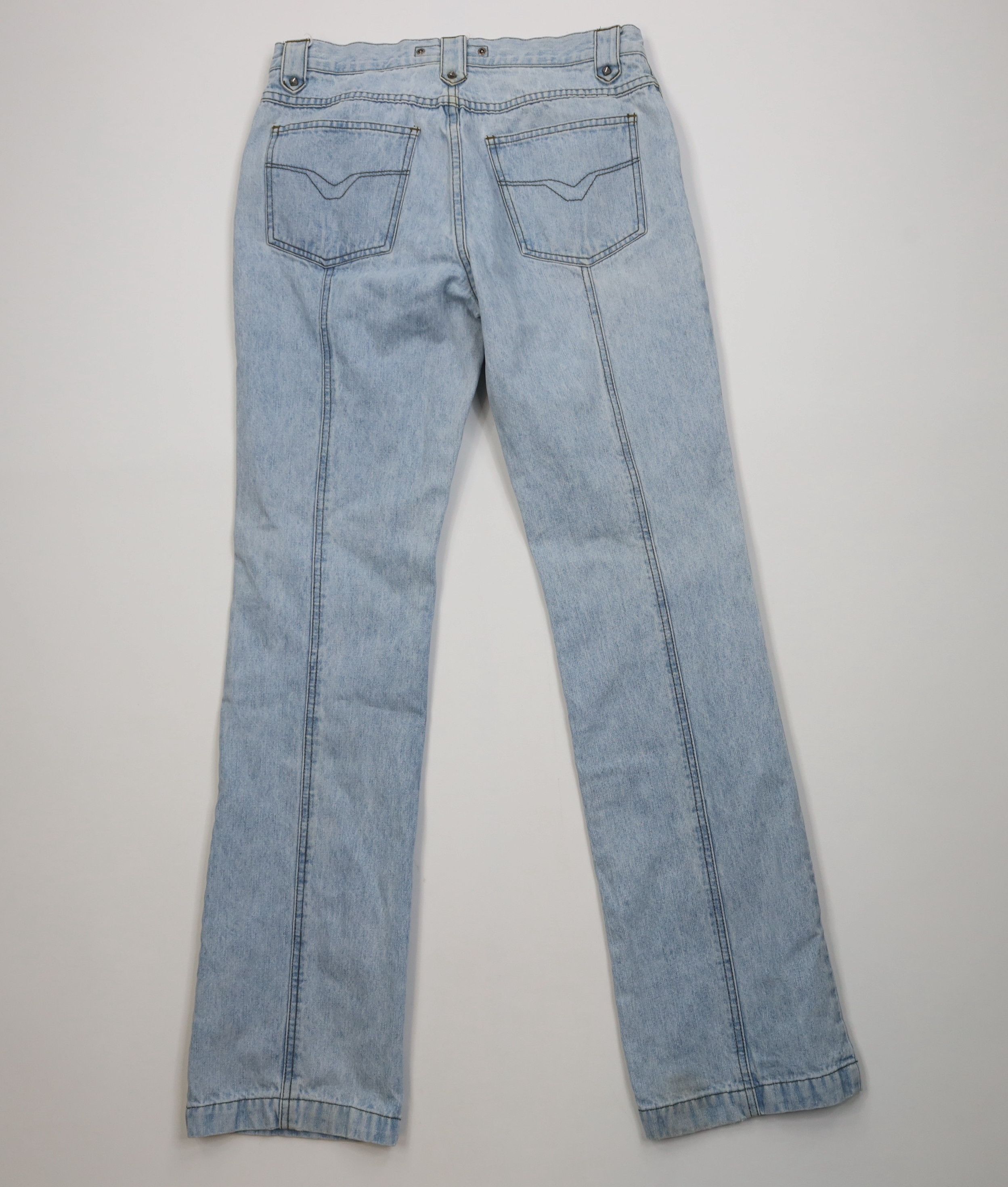 Harley Davidson Vintage Y2K 2004 Harley Davidson Babydoll Flared Denim Jeans Size 30" / US 8 / IT 44 - 12 Thumbnail