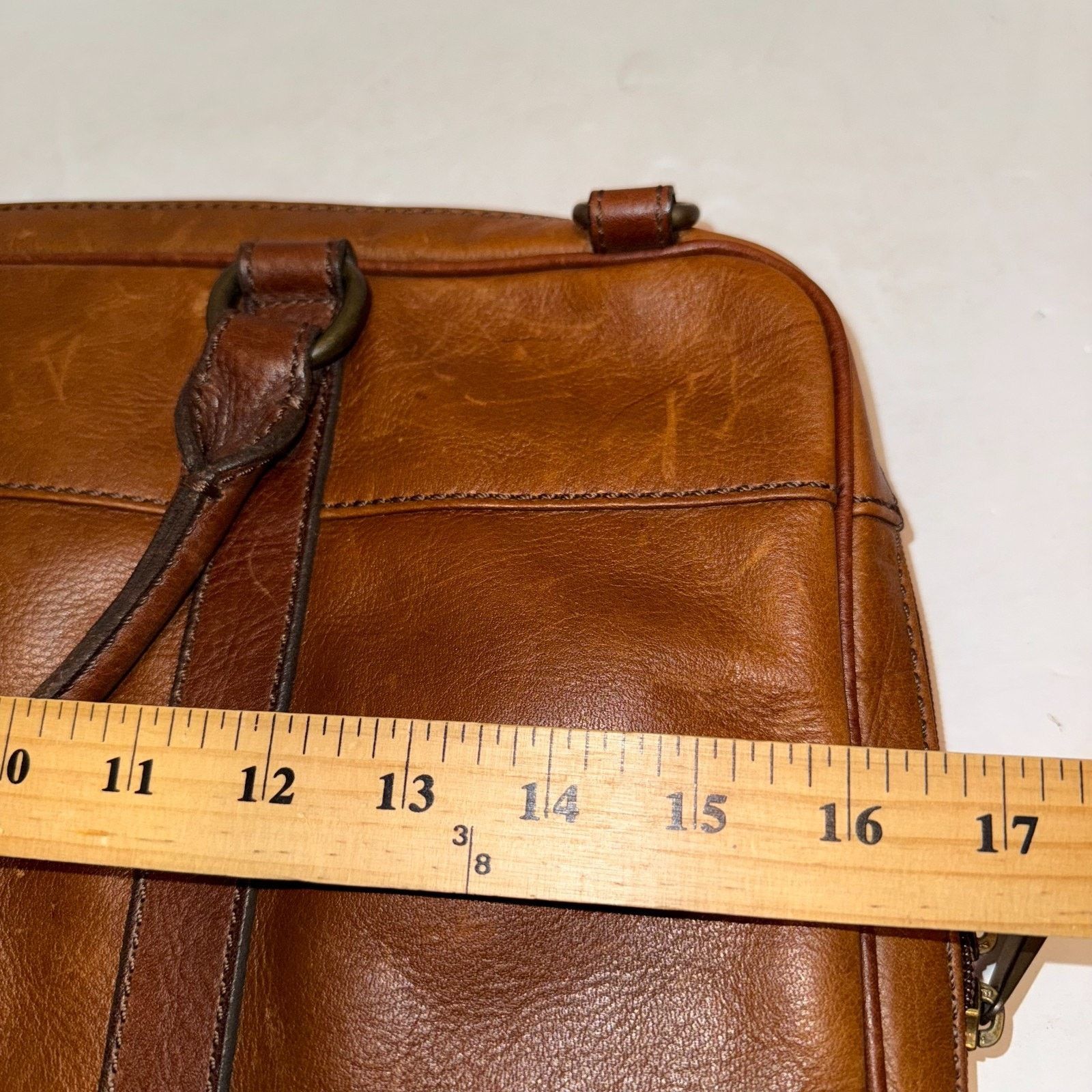 Fossil Fossil Vintage Brown Cow Hide Leather LaptopBriefcase Size ONE SIZE - 9 Thumbnail
