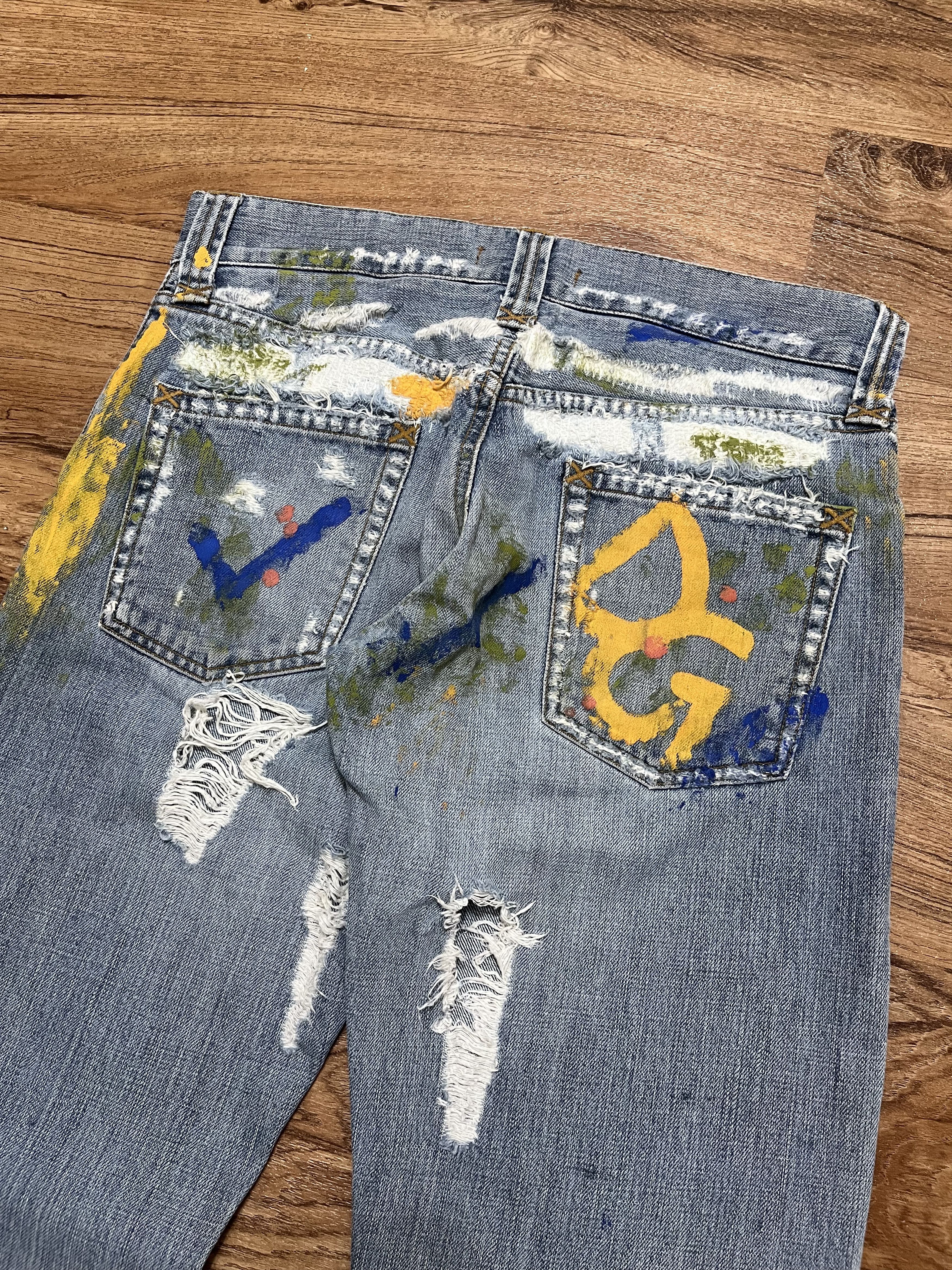 Dolce & Gabbana Dolce & Gabbana "DG" Messy Painted Distressed Jeans Size US 32 / EU 48 - 7 Thumbnail
