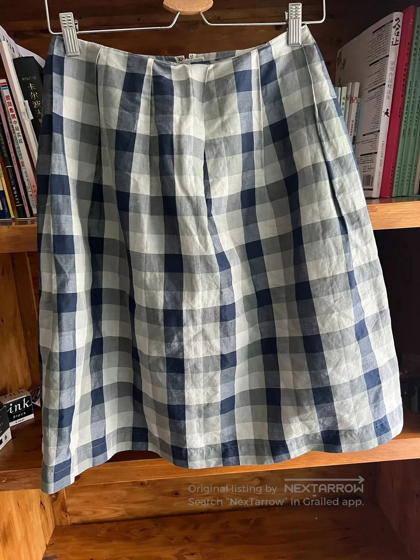 Margaret Howell Margaret Howell Cotton-Linen Check Skirt. Size 37" - 2 Thumbnail