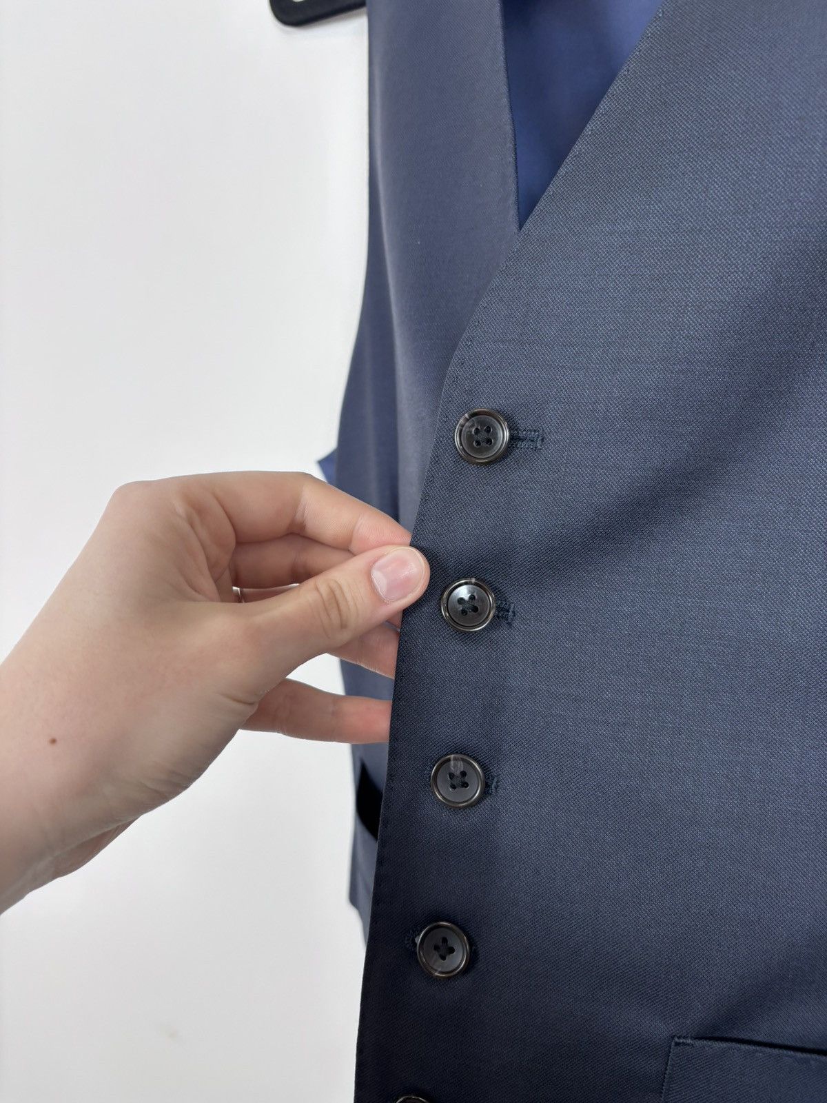 Suitsupply Suitsupply Lazio Men’s Navy Blue Wool Waistcoat Vest Size 34S - 9 Thumbnail