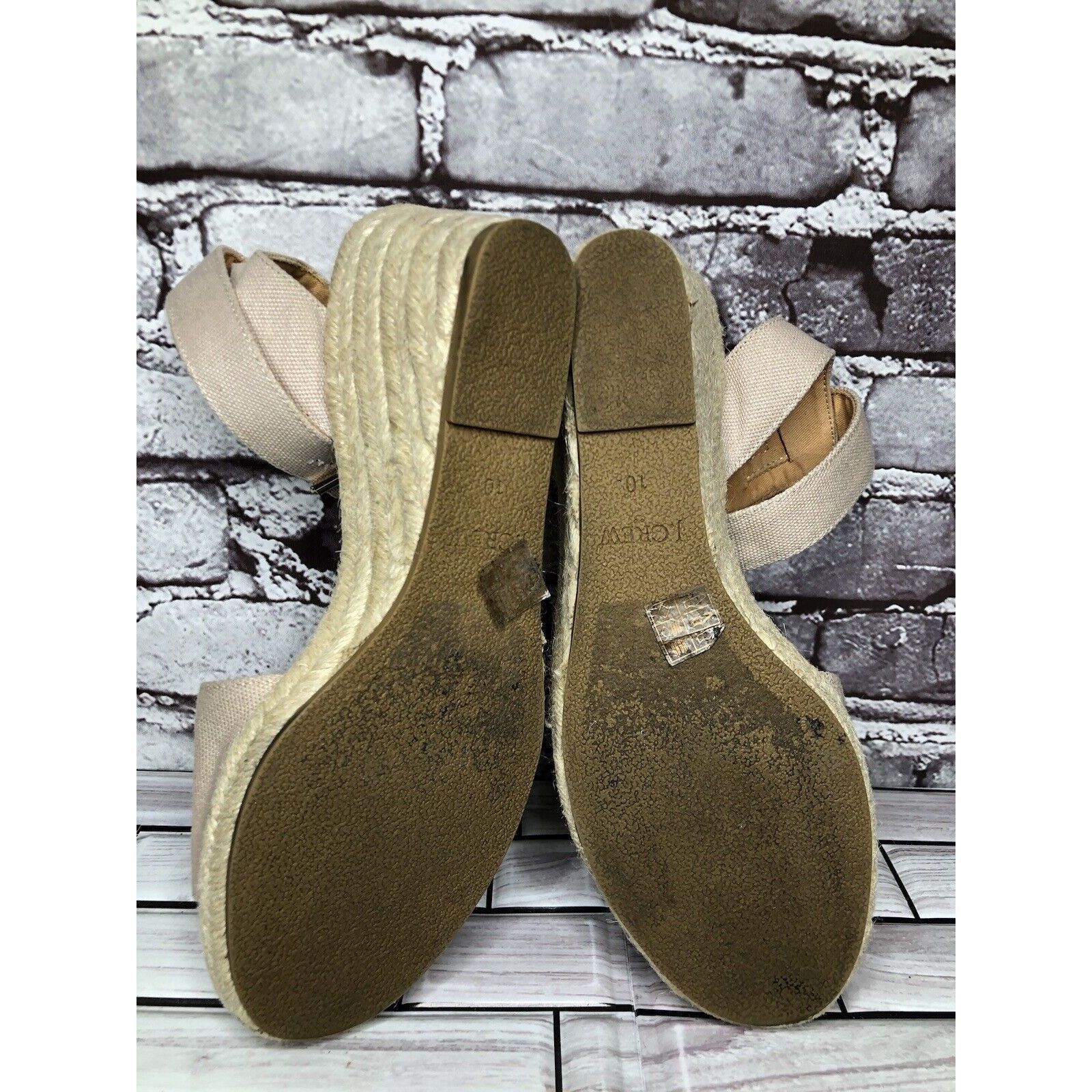 J.Crew J Crew Khaki Beige Fabric Buckle Ankle Strap Espadrilles San Size US 10 / IT 40 - 5 Thumbnail