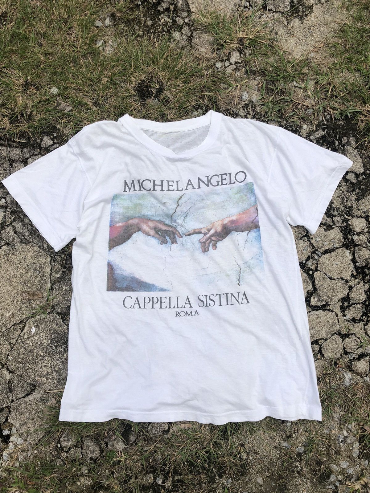 Vintage Vintage Art Michelangelo Cappella Sistina Roma Tshirt Size US L / EU 52-54 / 3 - 2 Thumbnail