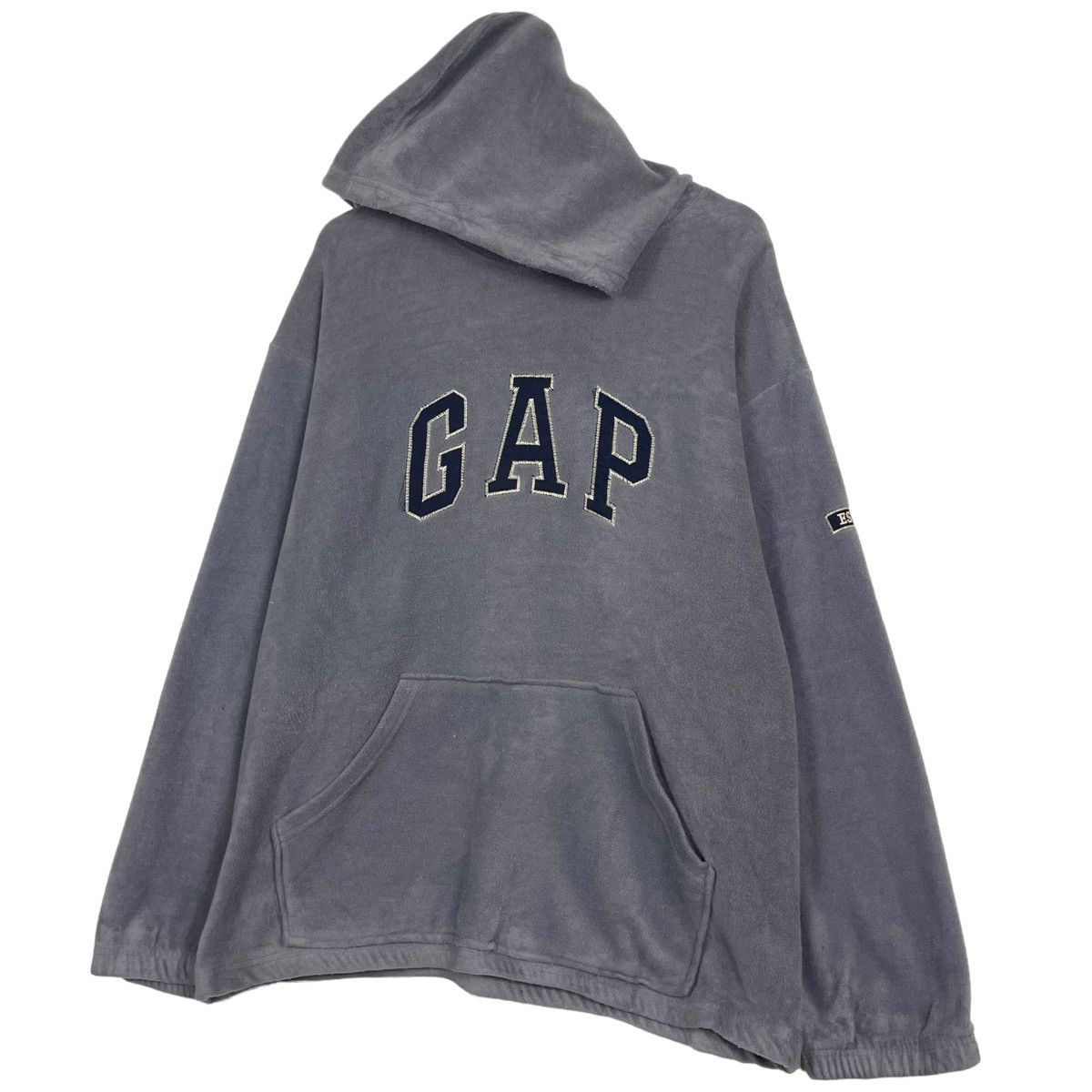 Gap × Vintage 💥90s GAP FLEECE PULLOVER BIG LOGO HOODIE SWEATER Size US L / EU 52-54 / 3 - 2 Thumbnail