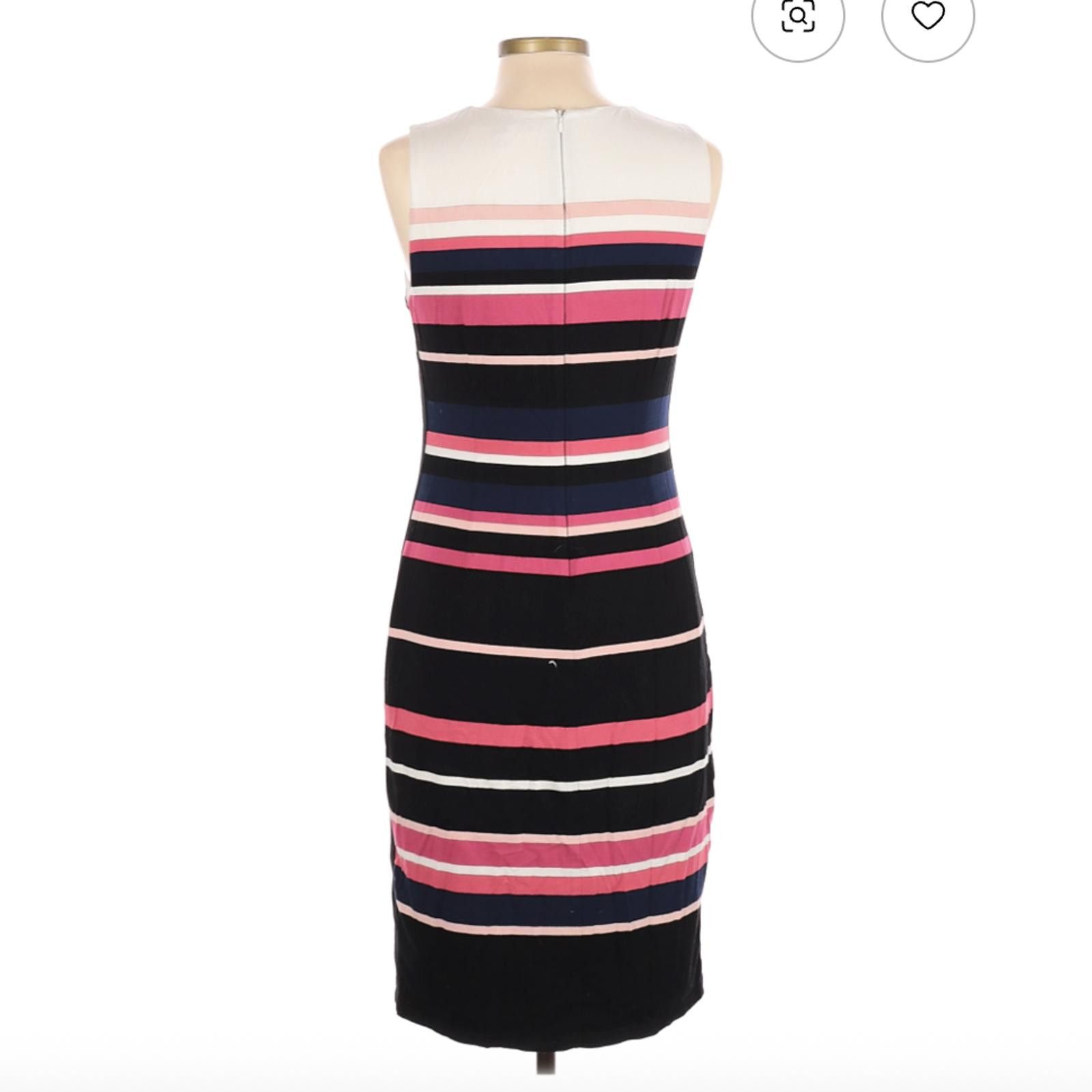 Other White House Black Market Size 10 Striped Casual Dress Size L / US 10 / IT 46 - 2 Thumbnail