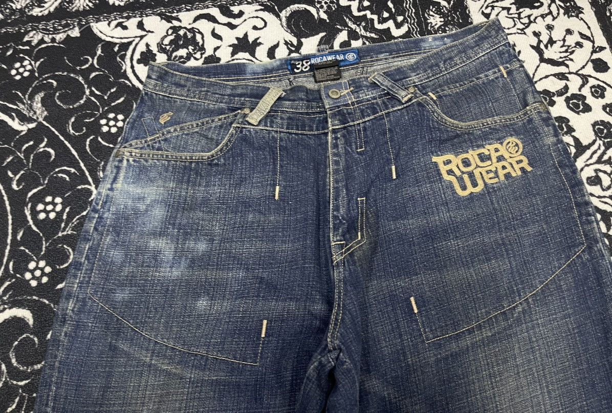 Rocawear 2000s ROCAWEAR BAGGY JEANS ACID SPLASH DESIGN Size US 36 / EU 52 - 10 Thumbnail
