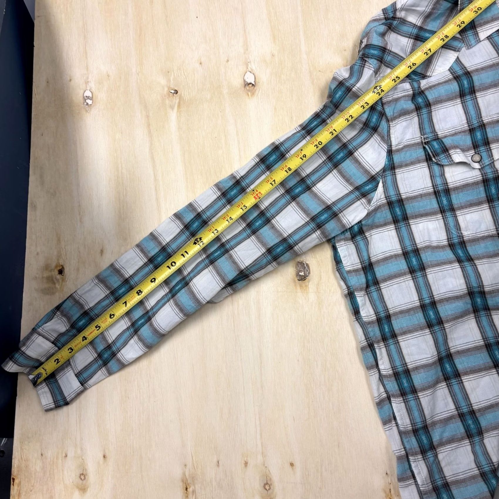 Lucky Brand Lucky Brand Shirt Mens 2XL Blue Plaid Long Sleeve Snap Front Casual Western Size US XXL / EU 58 / 5 - 6 Thumbnail