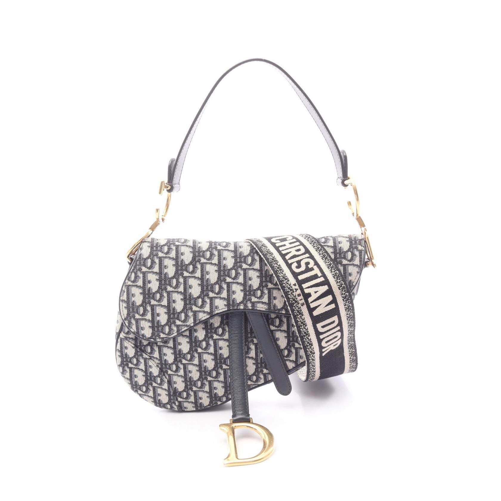 Dior Dior Dior Saddle Oblique Jacquard Canvas Leather Handbag Leather Shoulder Bag DUTY FREE for USA Size ONE SIZE - 1 Thumbnail