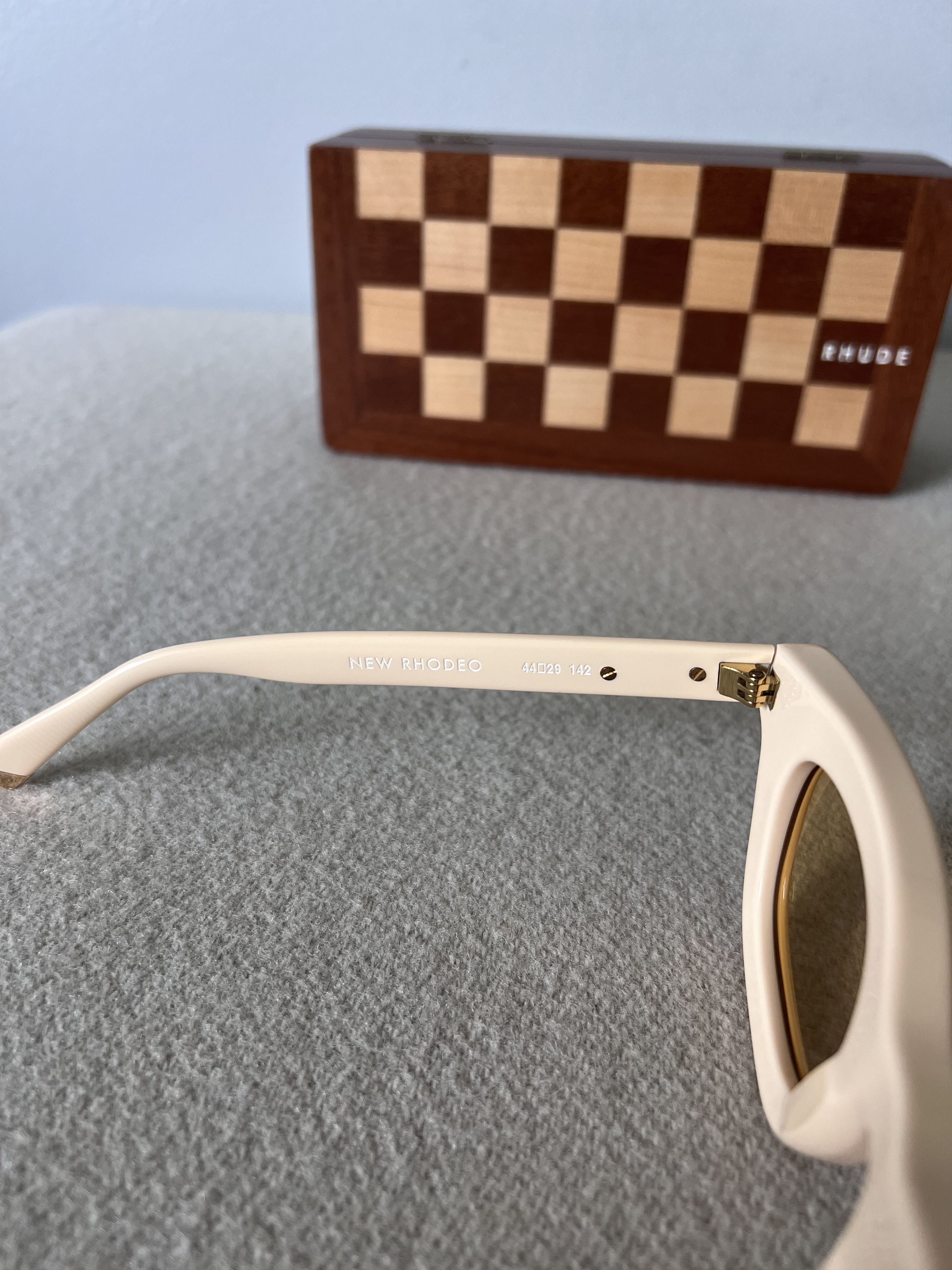 Rhude Rhude New Rhodeo Sunglasses in White with Yellow Lens Size ONE SIZE - 6 Thumbnail