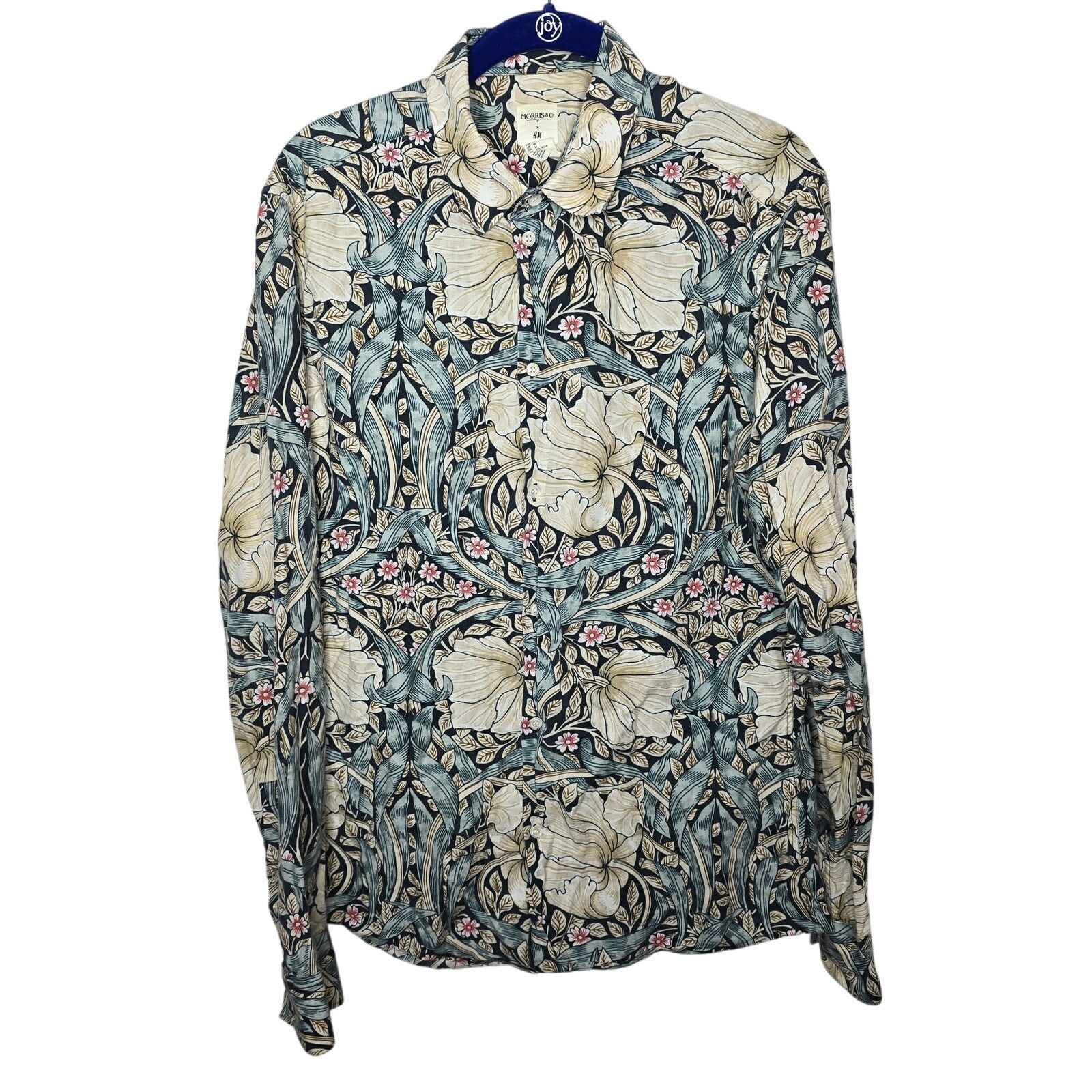 H&M Morris & Co Floral Multicolor Long Sleeve Button-up Shirt M Size US M / EU 48-50 / 2 - 1 Thumbnail