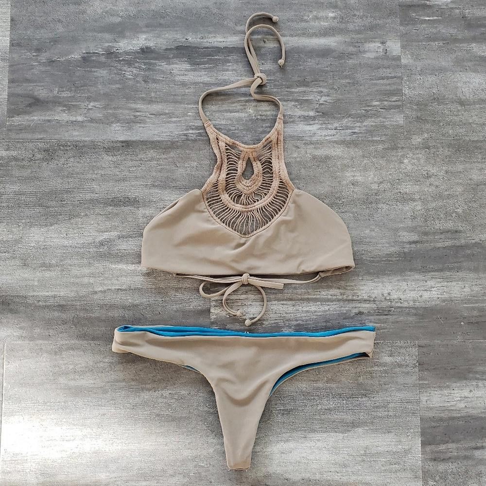 Bettanin & Venturi Putty Bettinis High Neck Reversible Bikini Size ONE SIZE - 2 Thumbnail