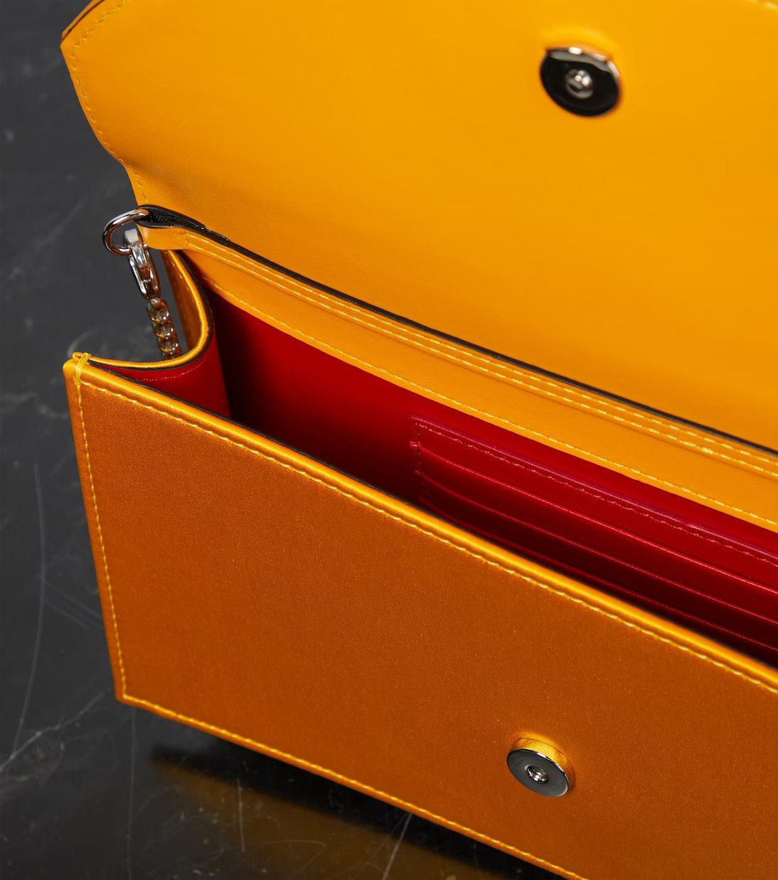 Christian Louboutin o1s1wg111124 Size: OS/ Loubi54 Crepe Clutch in Yellow Size ONE SIZE - 4 Thumbnail