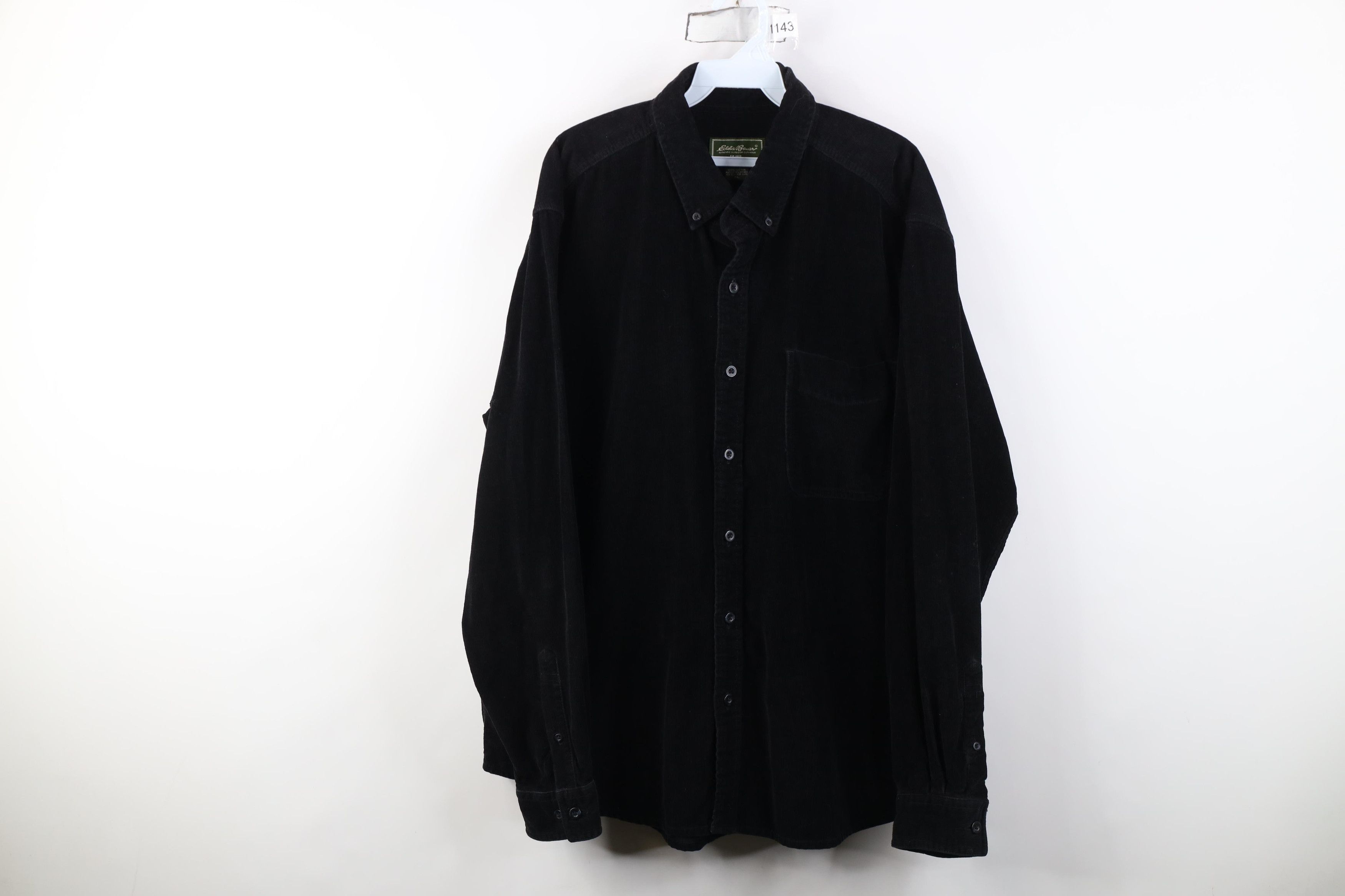 Eddie Bauer Vintage 90s Y2K Eddie Bauer Collared Button Down Shirt Black Size US XL / EU 56 / 4 - 1 Thumbnail