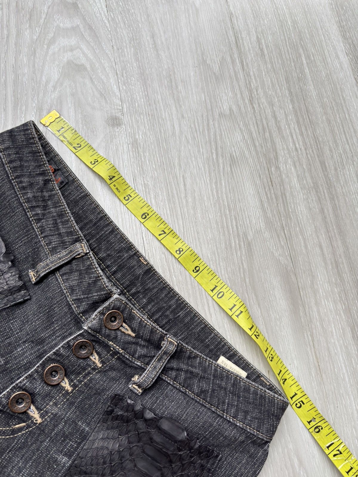 Japanese Brand CAMEL ROAD phyton lace-up flare jeans Size US 27 - 6 Thumbnail