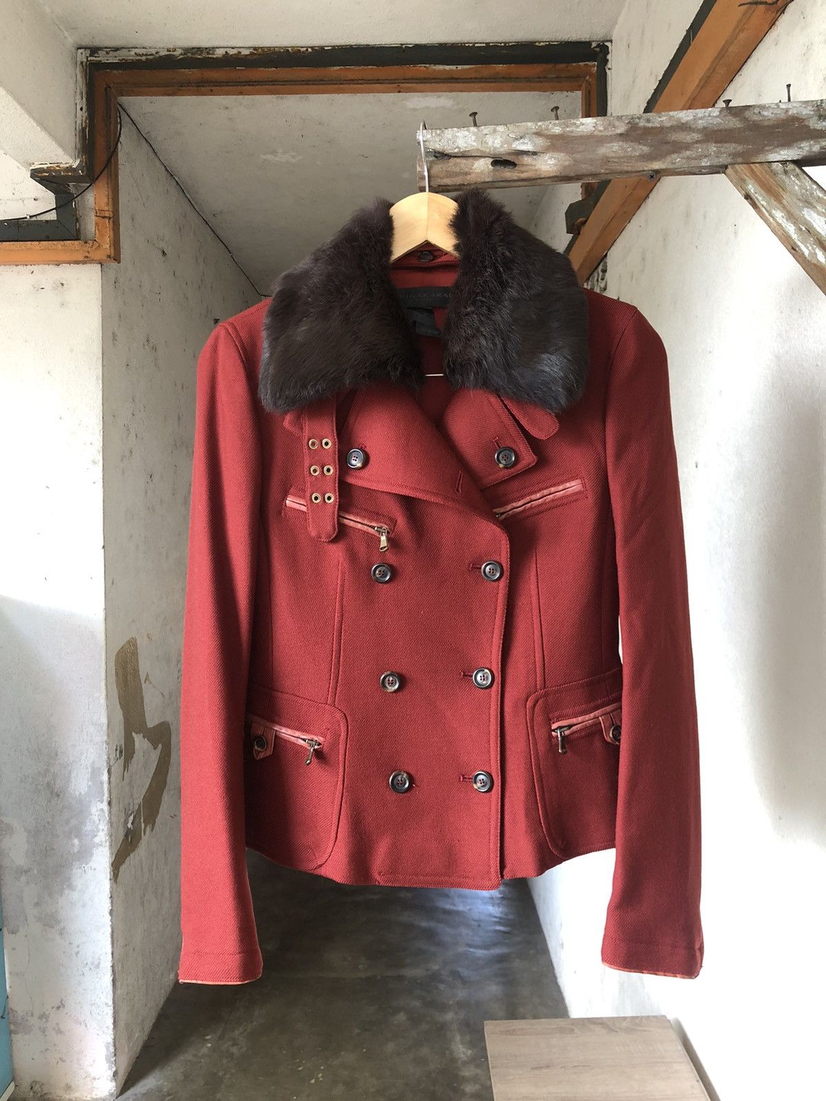Donna Karan Rare❗️Donna Karan New York Jacket With Fur Size S / US 4 / IT 40 - 1 Thumbnail