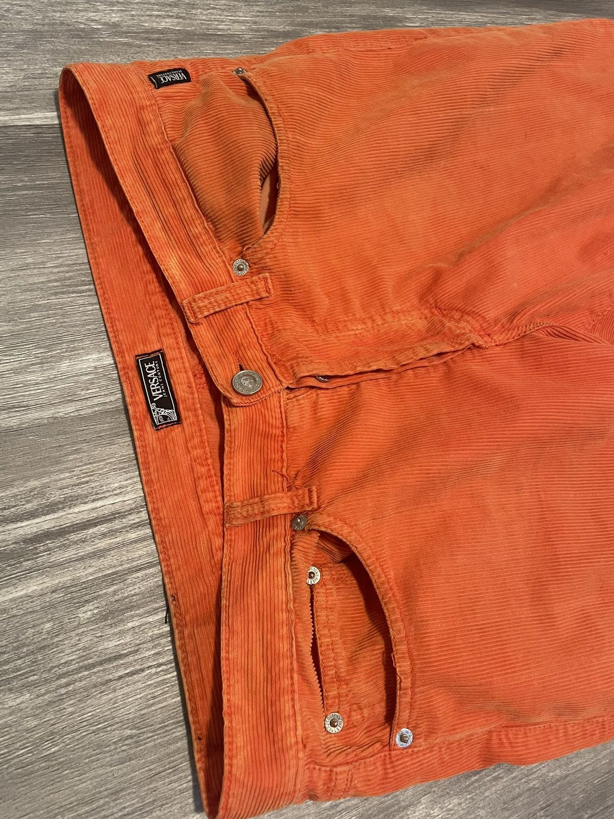 Versace × Versace Jeans Couture × Vintage Rare Versace Orange Corduroy Size US 32 / EU 48 - 2 Thumbnail