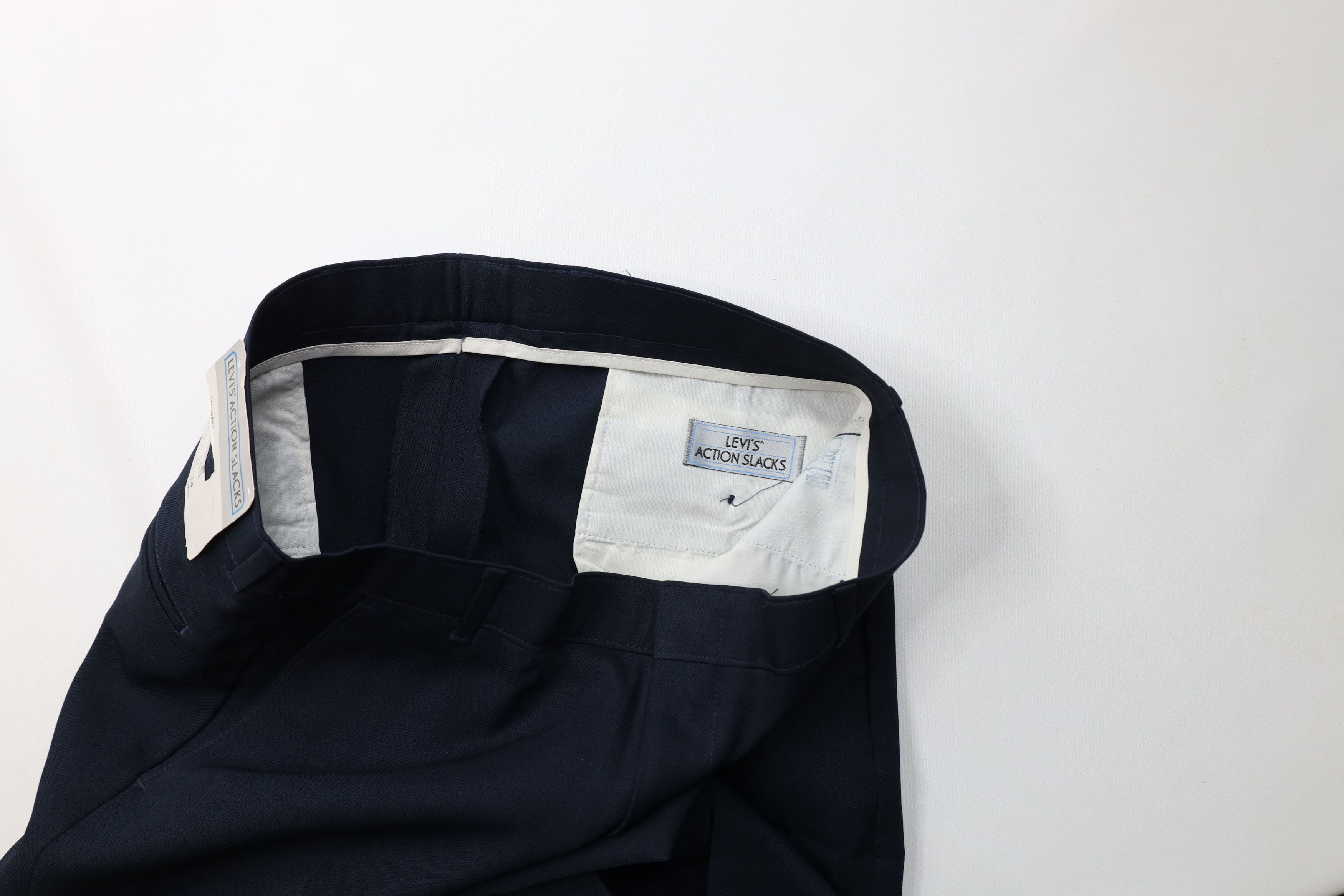 Levi's Deadstock Vintage 90s Levis Wide Leg Chino Pants Navy Blue Size US 36 / EU 52 - 8 Thumbnail