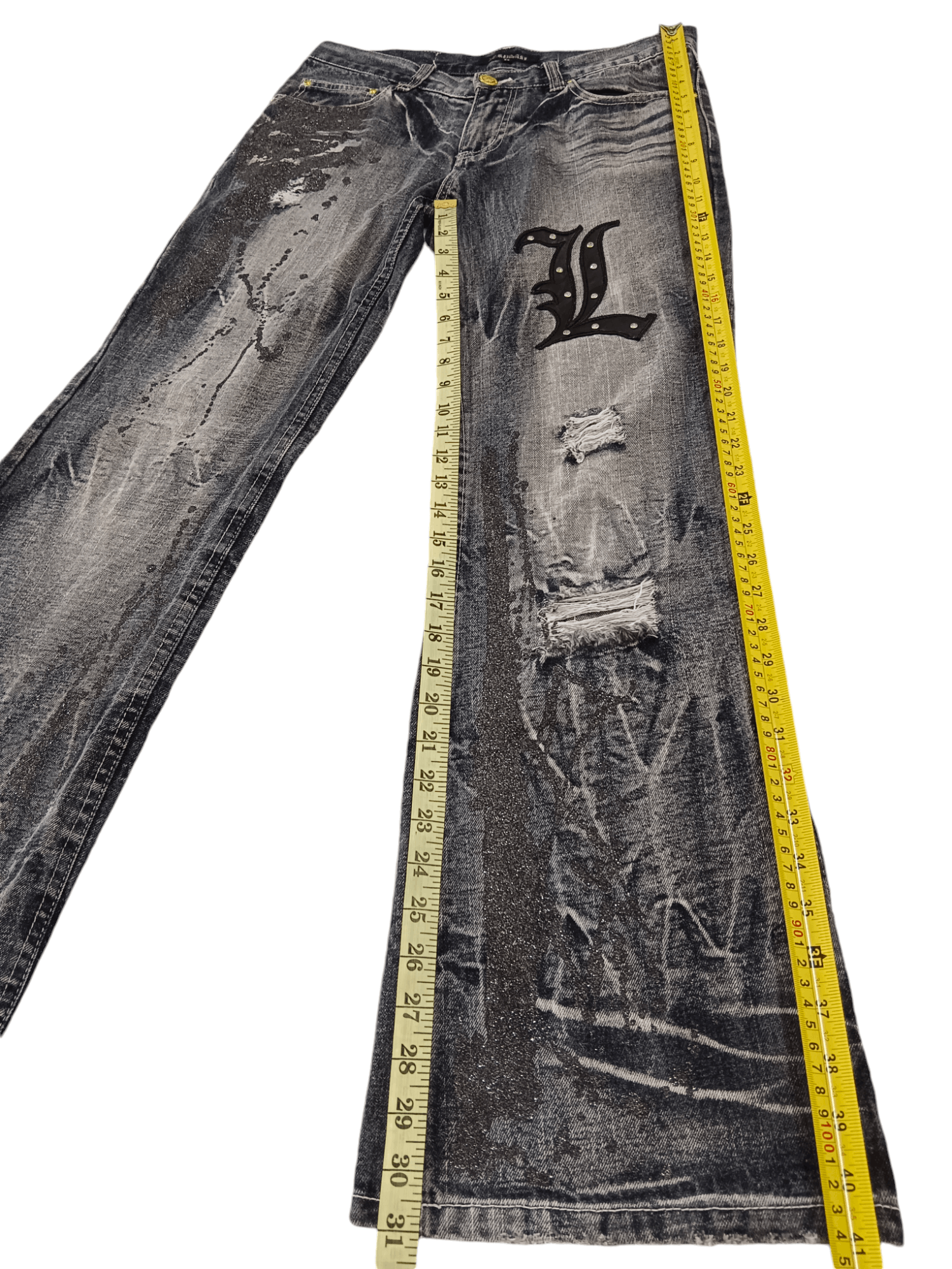 LOWBOX Zerosail Lowbox Distressed Punk Flare Denim Size US 32 / EU 48 - 13 Thumbnail