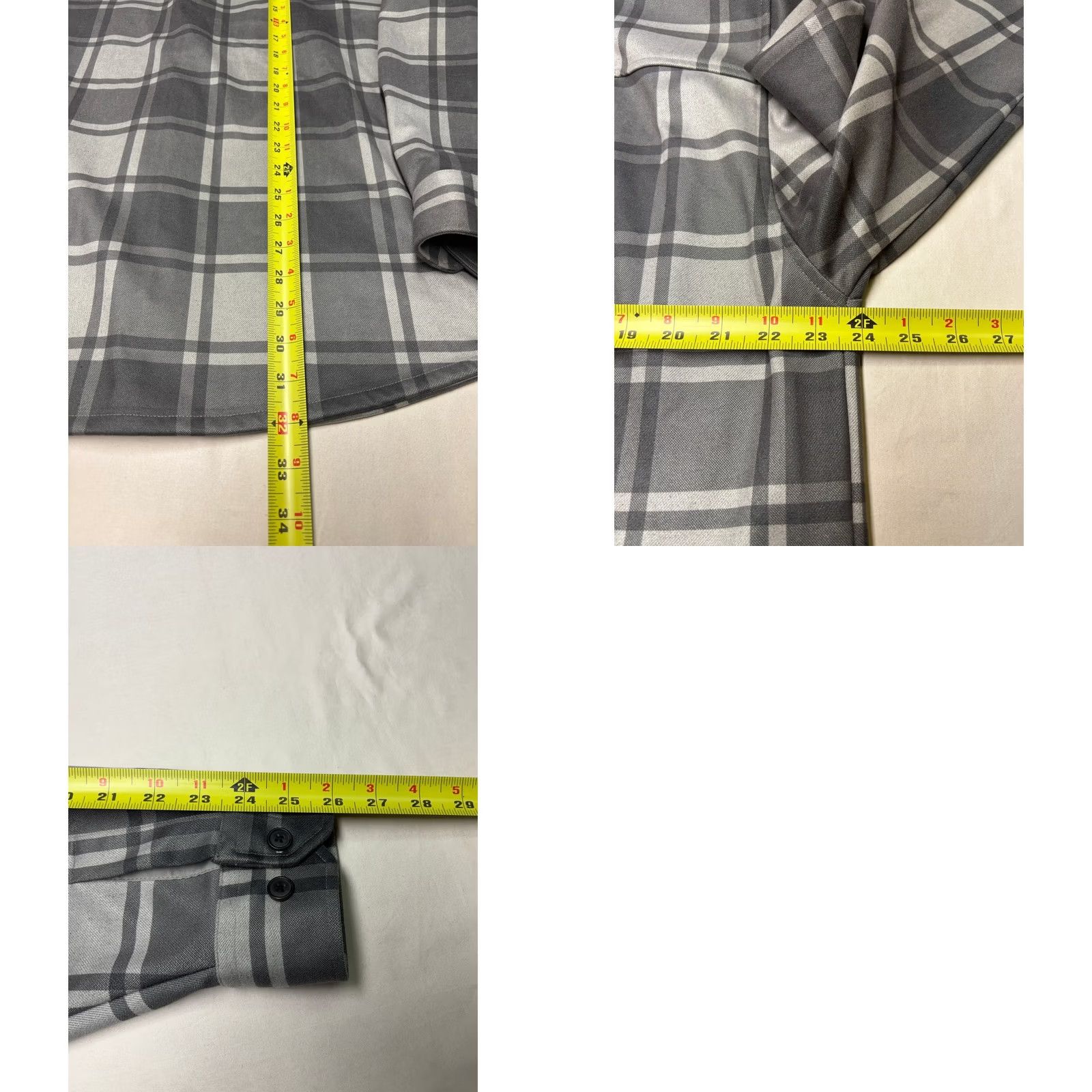 Asics BYLT Premium Basics Plaid Button-Up Shirt Shacket Gray XL Men’s Long Sleeve Size US XL / EU 56 / 4 - 8 Thumbnail