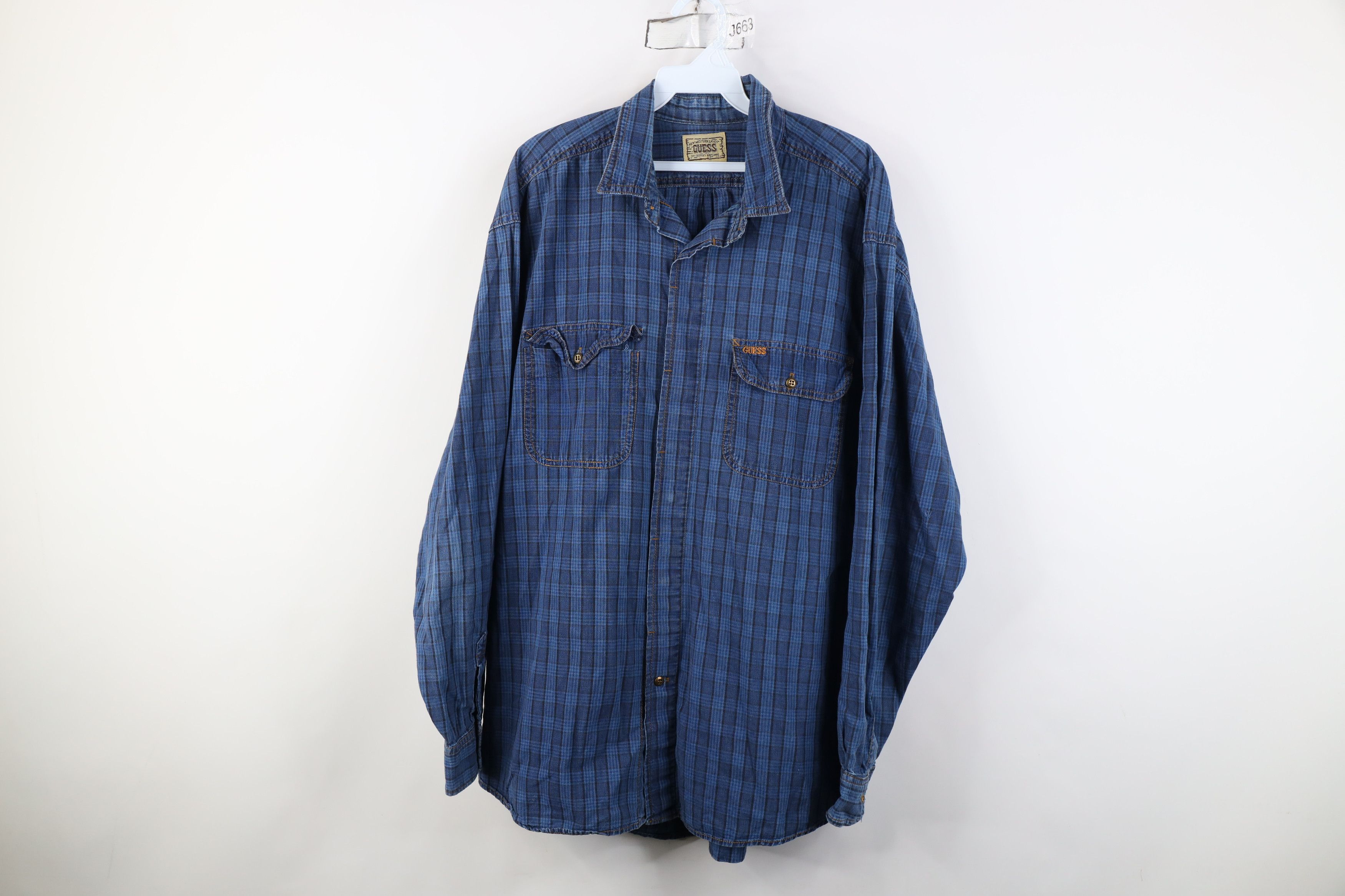 Guess Vintage 90s Guess Spell Western Cowboy Button Shirt Plaid Size US L / EU 52-54 / 3 - 1 Thumbnail