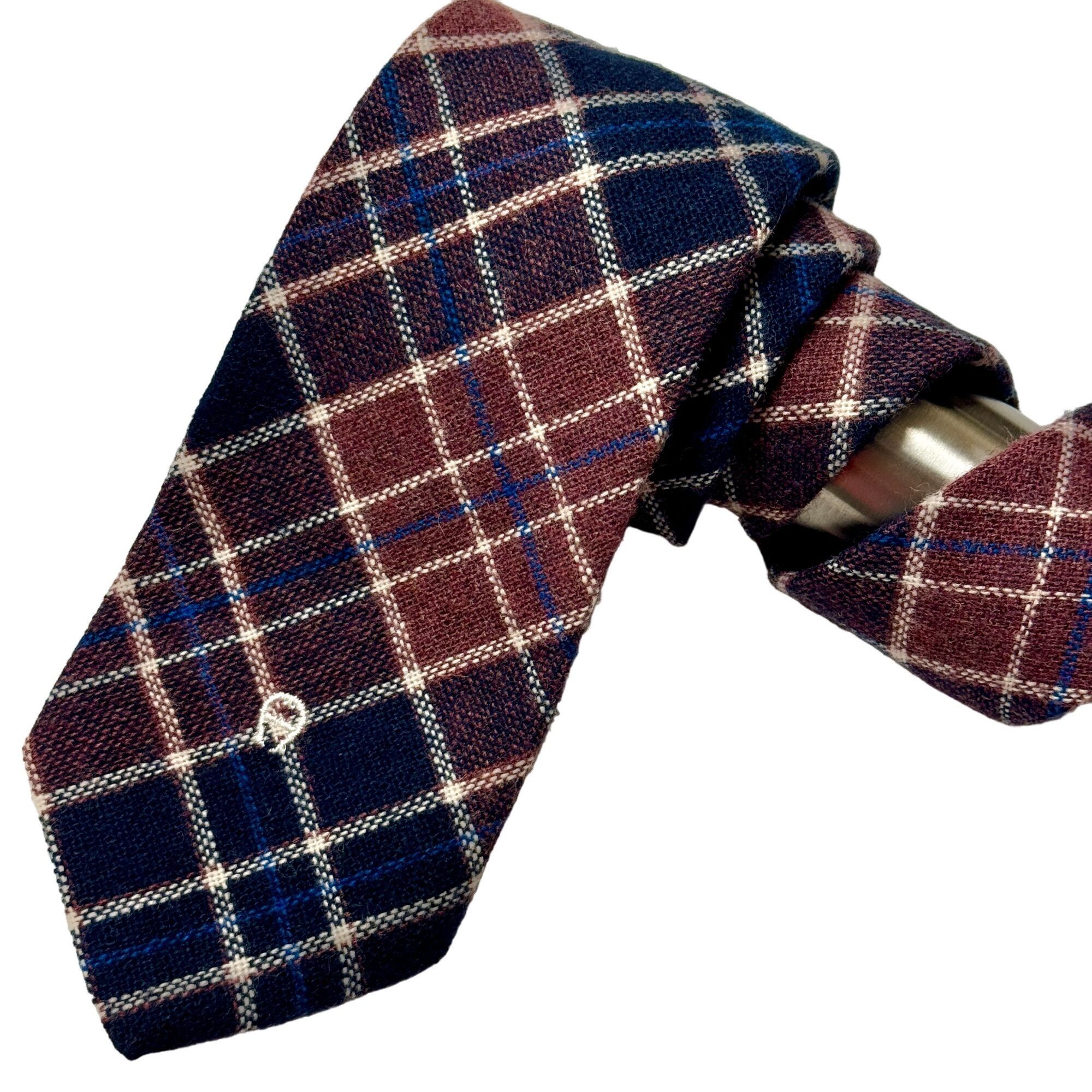 Etienne Aigner NOS Vtg Etienne Aigner LOGO A PLAID Tartan Wool Necktie Size ONE SIZE - 1 Thumbnail
