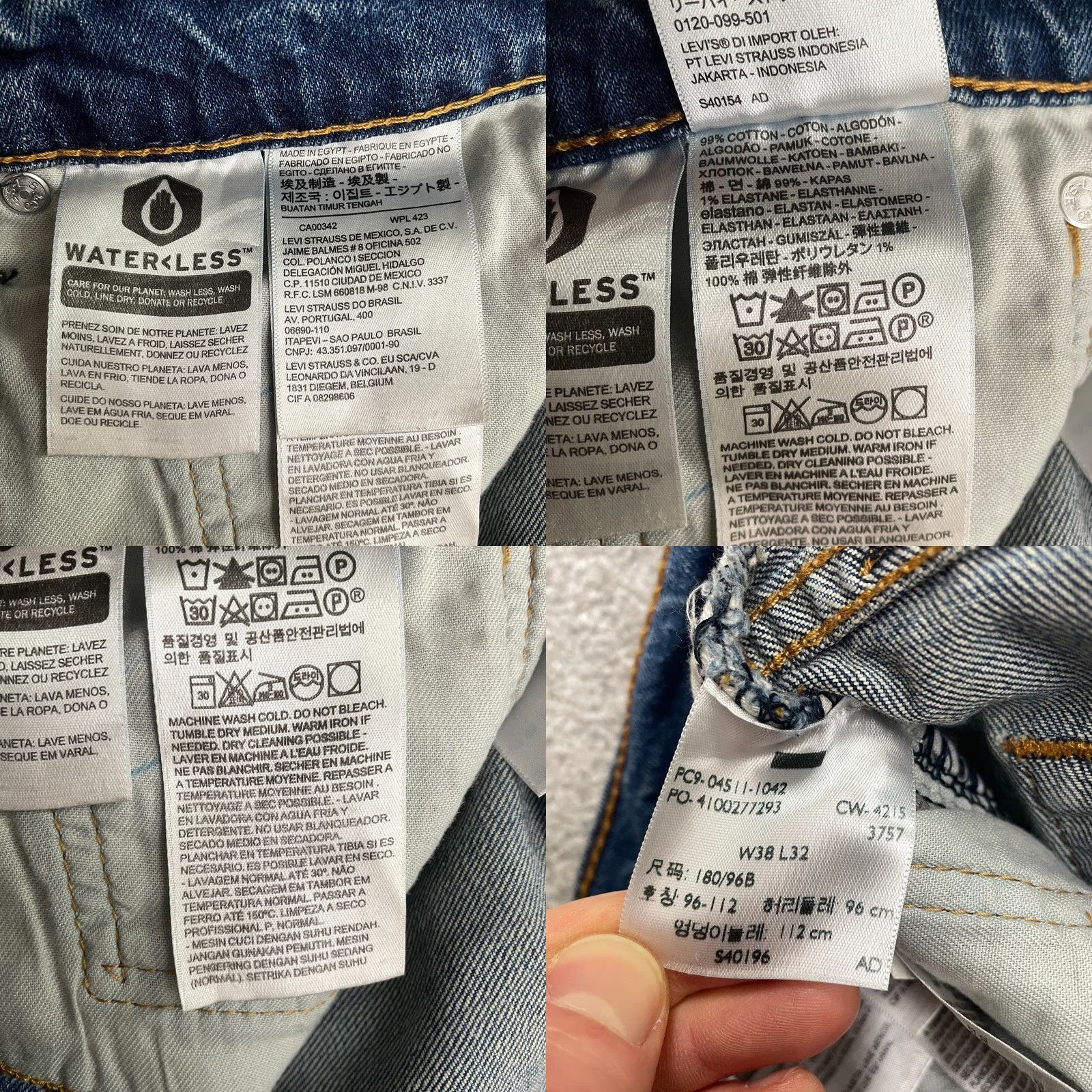 Levi's Levi's 511 Slim Fit Denim Jeans Mens 38x32 Blue Medium Wash Straight Leg 5-Pocket Design Cotton JeansMens Size US 38 / EU 54 - 8 Thumbnail