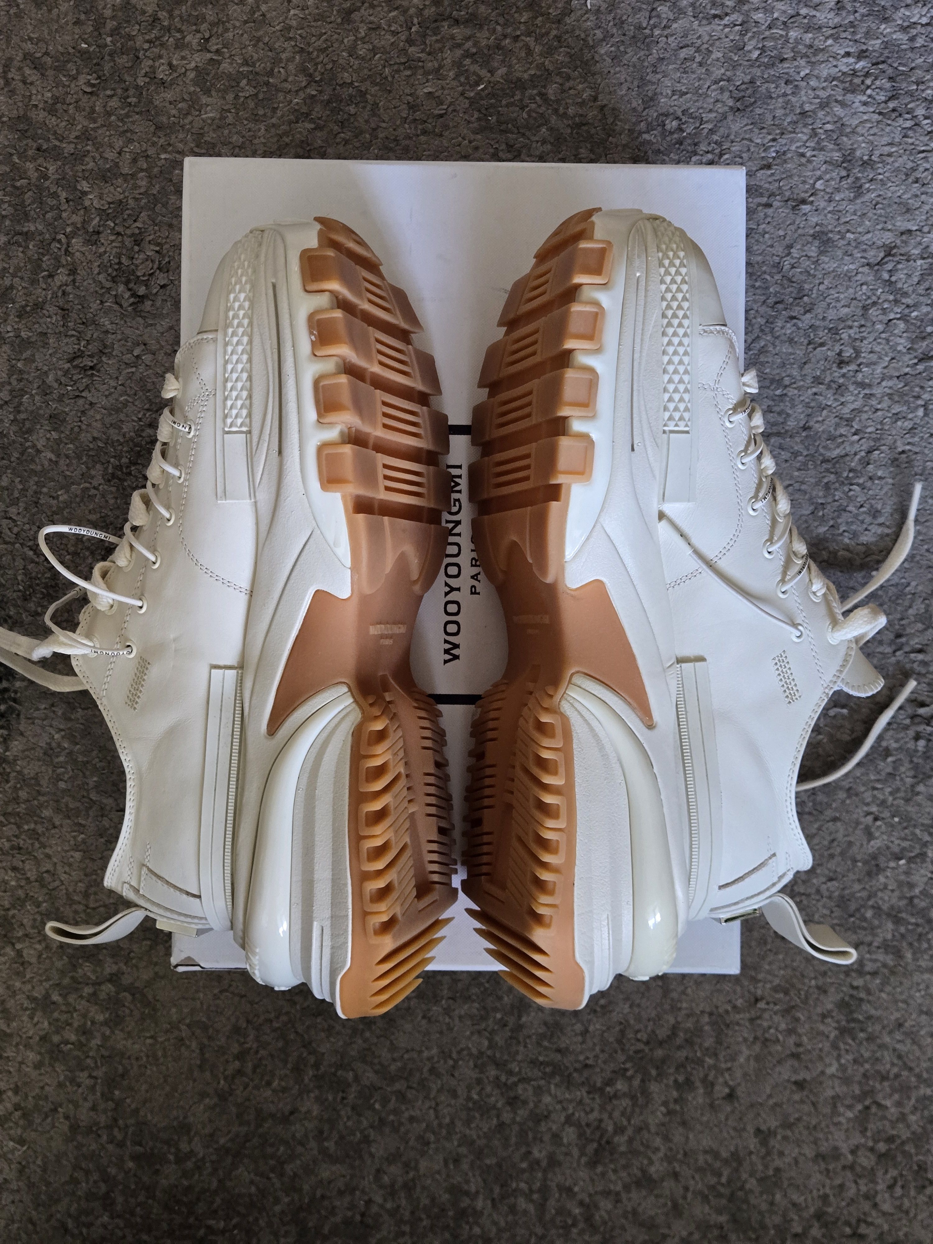 Wooyoungmi Off white ivory double laced sneakers Size US 8 / EU 41 - 2 Thumbnail