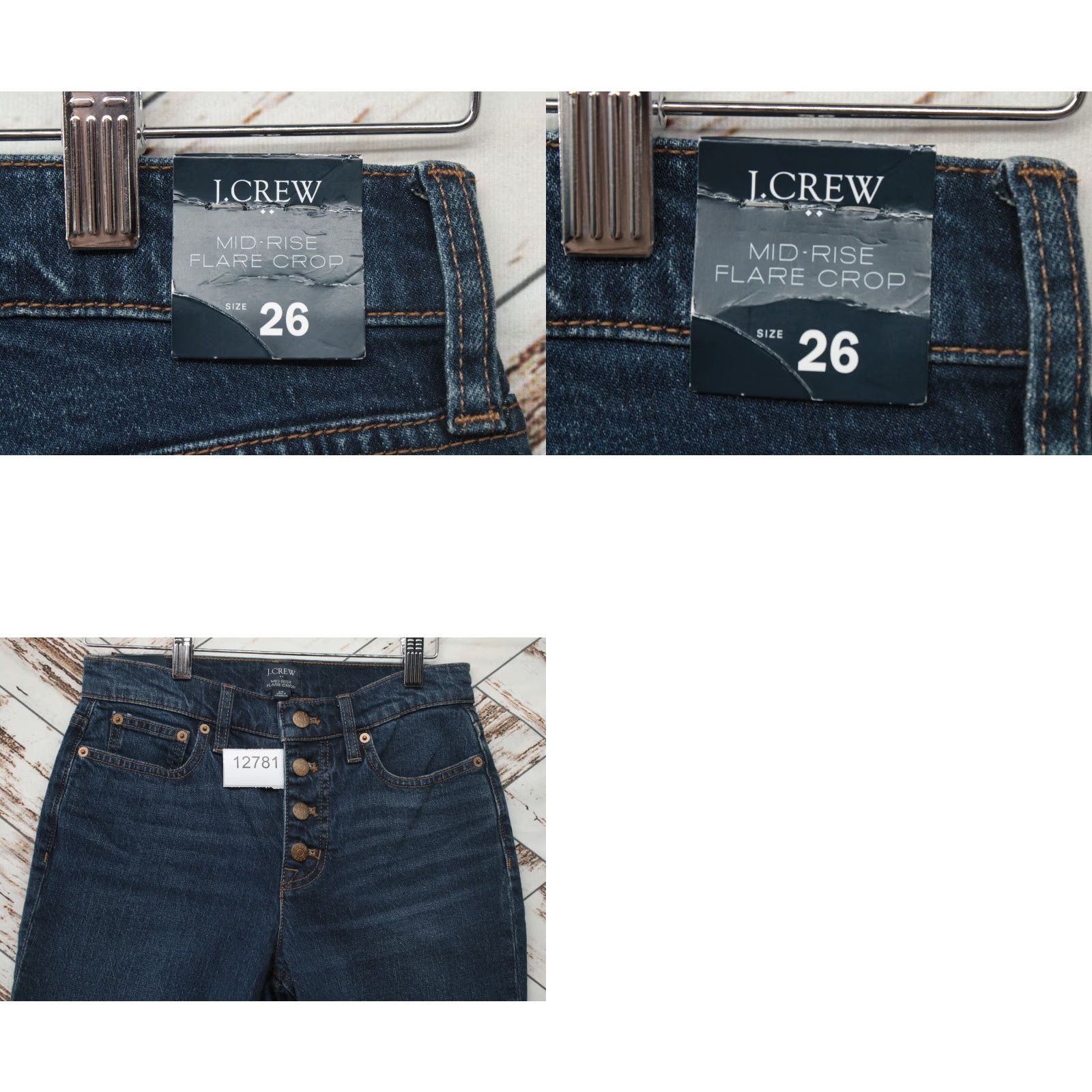 J.Crew NWT J.CREW Jeans Women's 26 Blue Mid Rise Flare Crop Denim Stretch Button Fly Cropped 5-Pocket Size 26" / US 2 / IT 38 - 8 Thumbnail