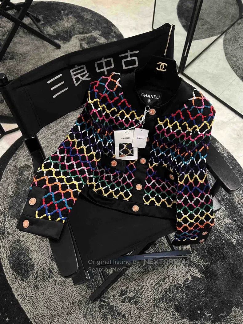Chanel Chanel Rainbow plaid two-pocket jacket Size XS / US 0-2 / IT 36-38 - 1 Thumbnail