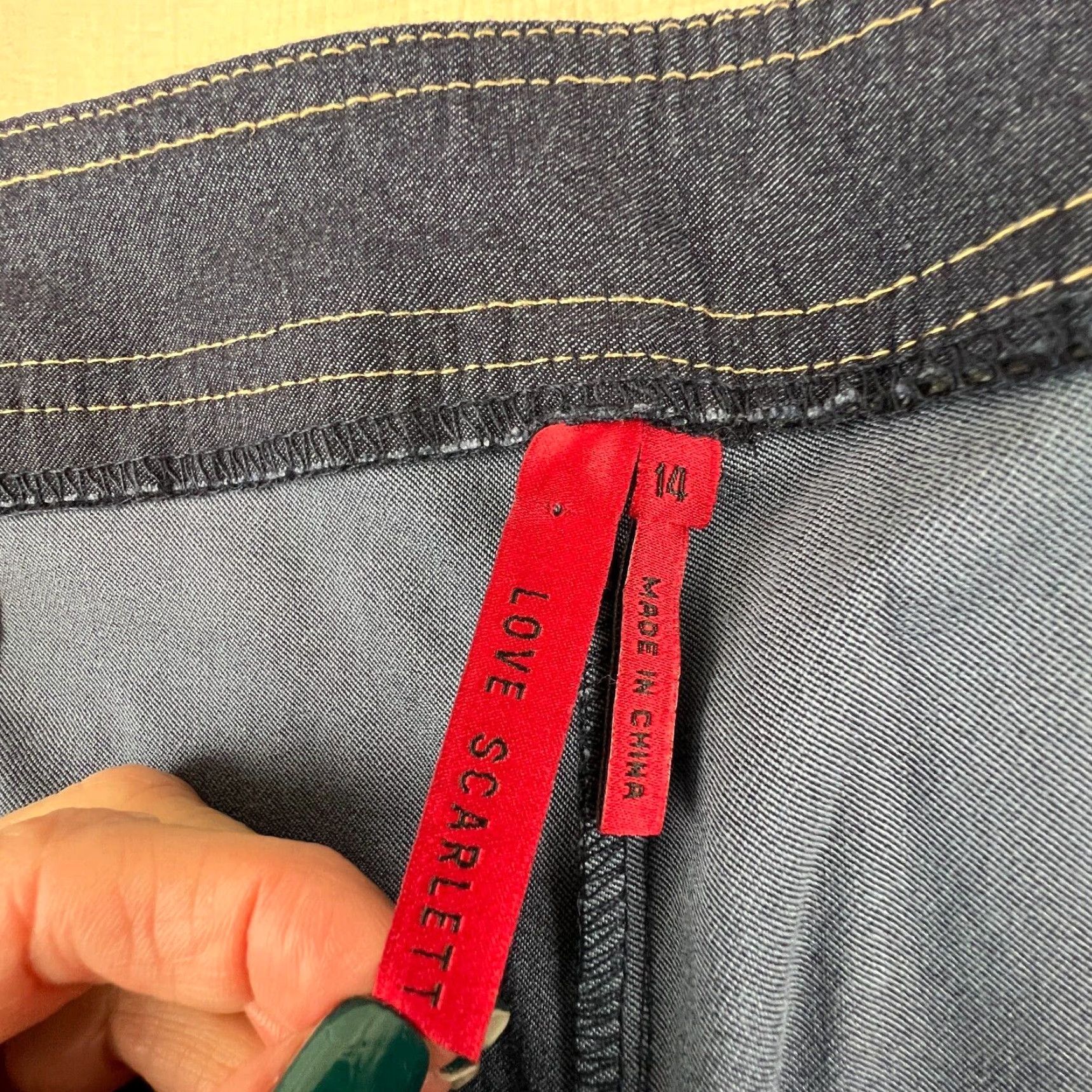Vintage Love Scarlett Womens Dark Blue Wide Leg Jeans 14 Medium Wash Cotton Blend New Size 36" / US 14 / IT 50 - 4 Thumbnail