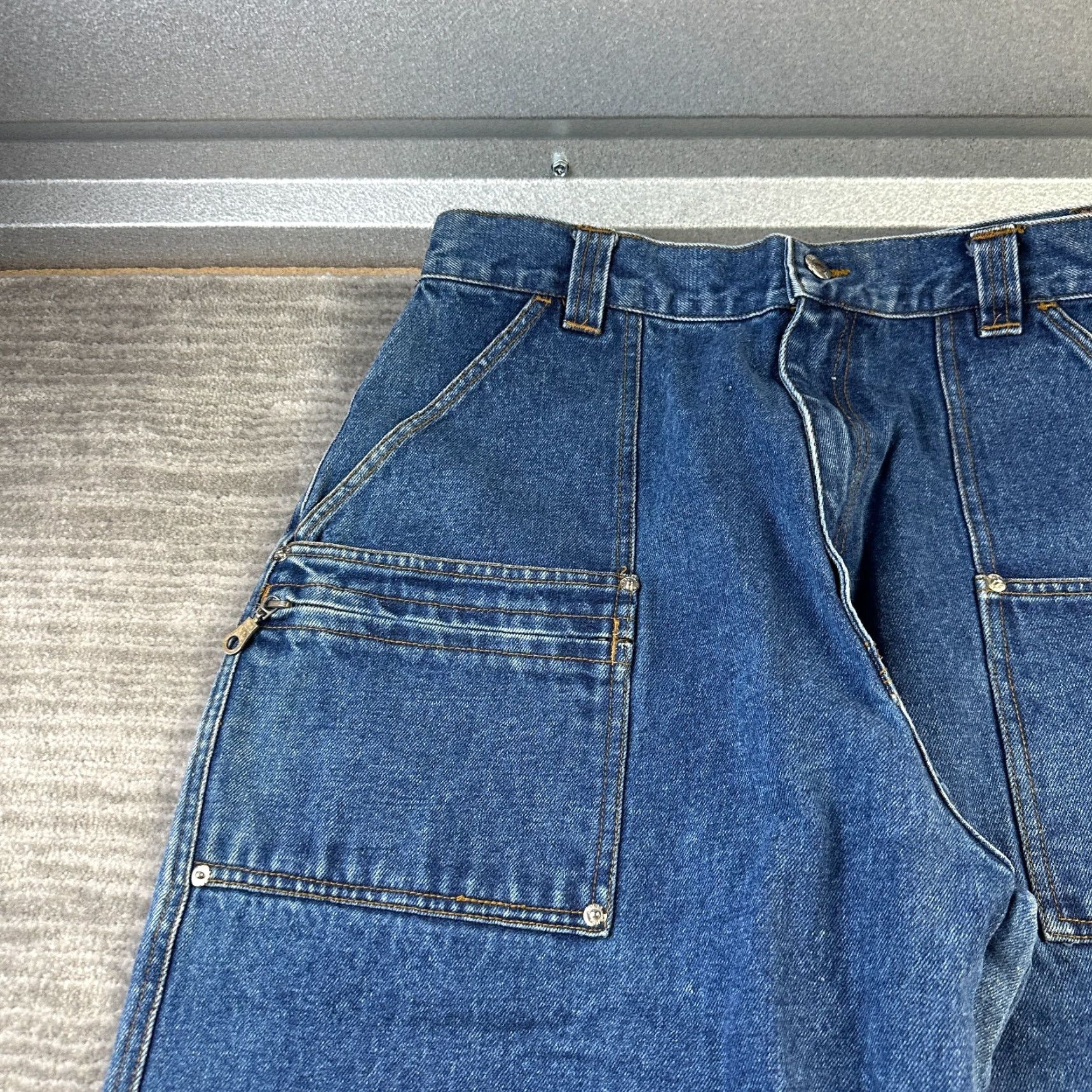 Denime VINTAGE Trust Jeans Mens 32x32 Blue Denim 90s Baggy Distressed Straight 5-Pocket Mens Jeans Size US 32 / EU 48 - 5 Thumbnail