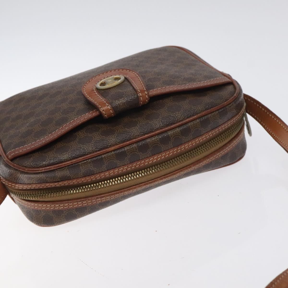 Celine CELINE Macadam Canvas Shoulder Bag Pvc Leather Brown Gold Size ONE SIZE - 6 Thumbnail