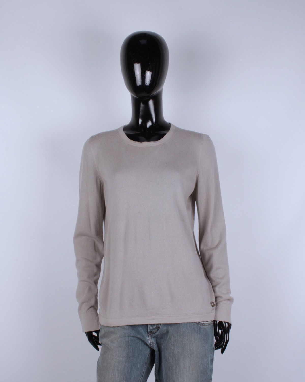 Designer × Loro Piana LORO PIANA 100% Cashmere Logo Metal Beige Sweater Jumper Size M / US 6-8 / IT 42-44 - 1 Thumbnail