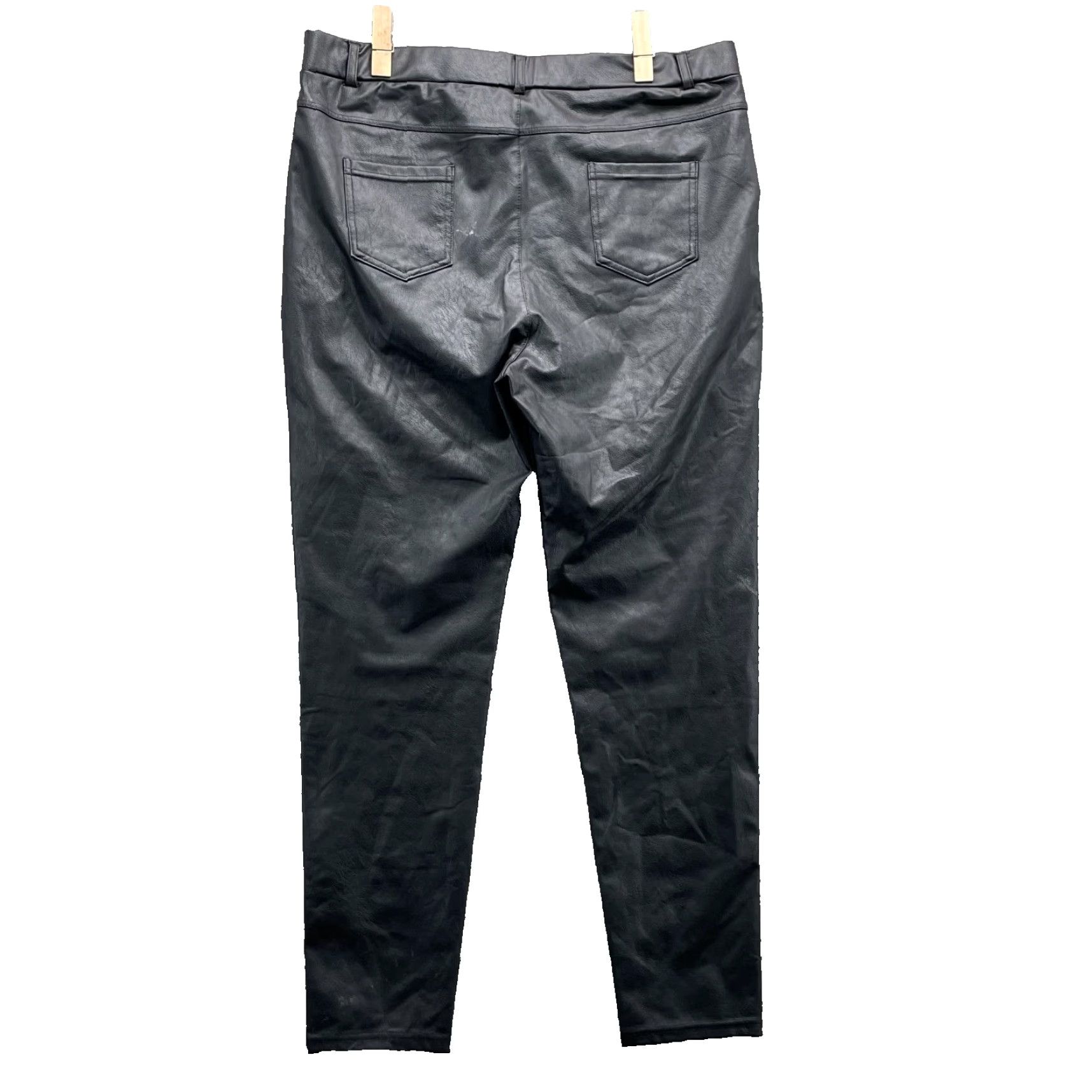 Vintage VINTAGE Tagoo Vegan Leather Jegging Pants Women's 2XL Black Moto Biker Grunge Y2k Casual Size 40" / US 18 - 2 Thumbnail