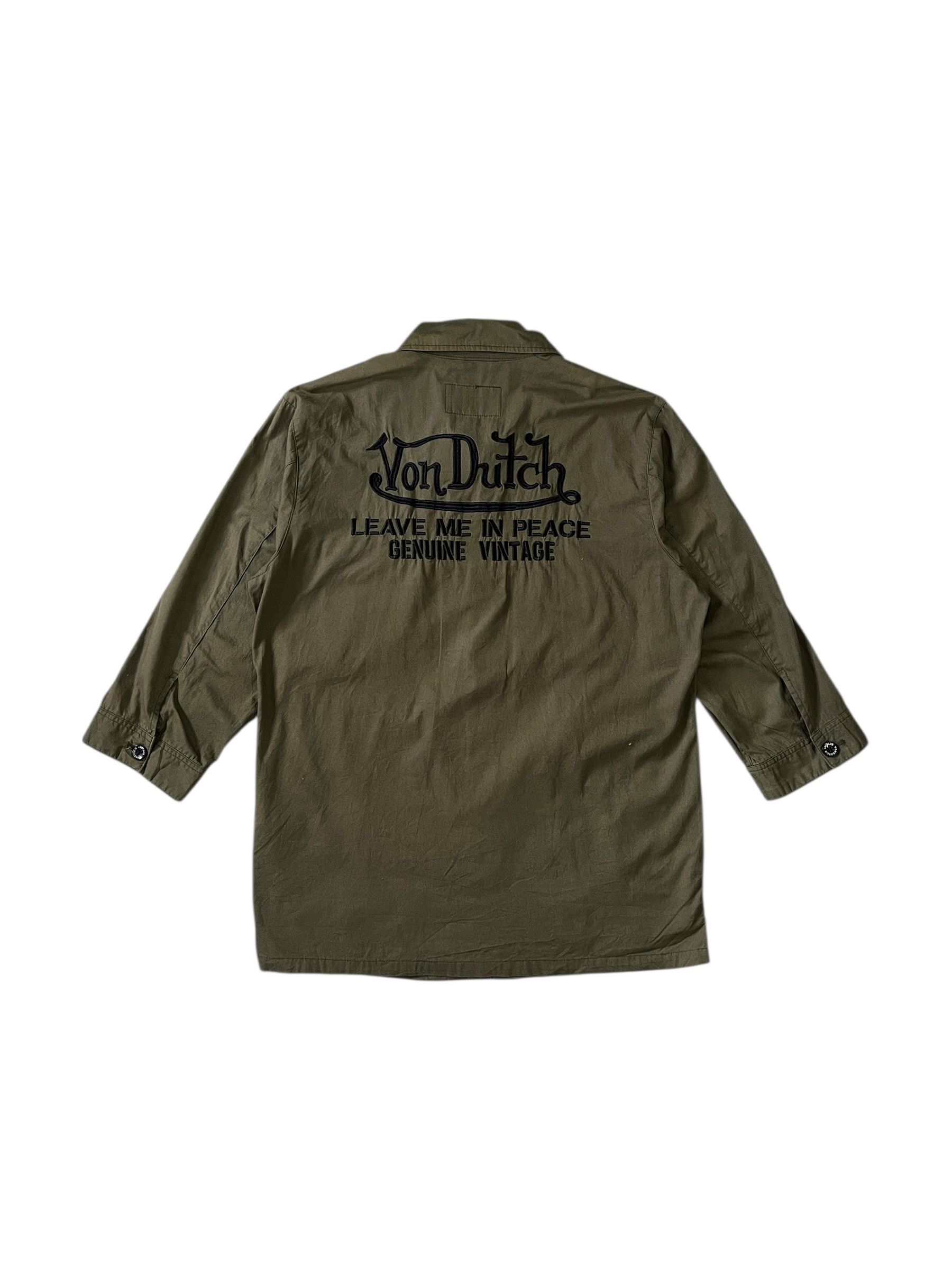 Von Dutch Von Dutch Olive Green 3 Quarter Sleeves Size US L / EU 52-54 / 3 - 6 Thumbnail