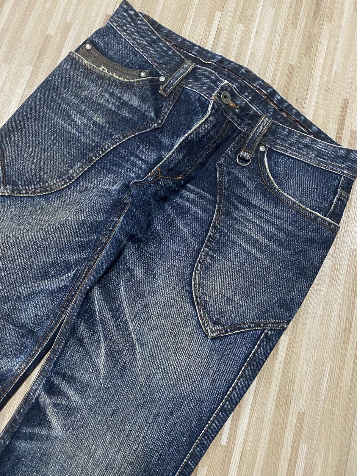 Japanese Brand 💥FLARE 90s BY N.C.F.M WASHED DISTRESS JEANS Size US 30 / EU 46 - 7 Thumbnail