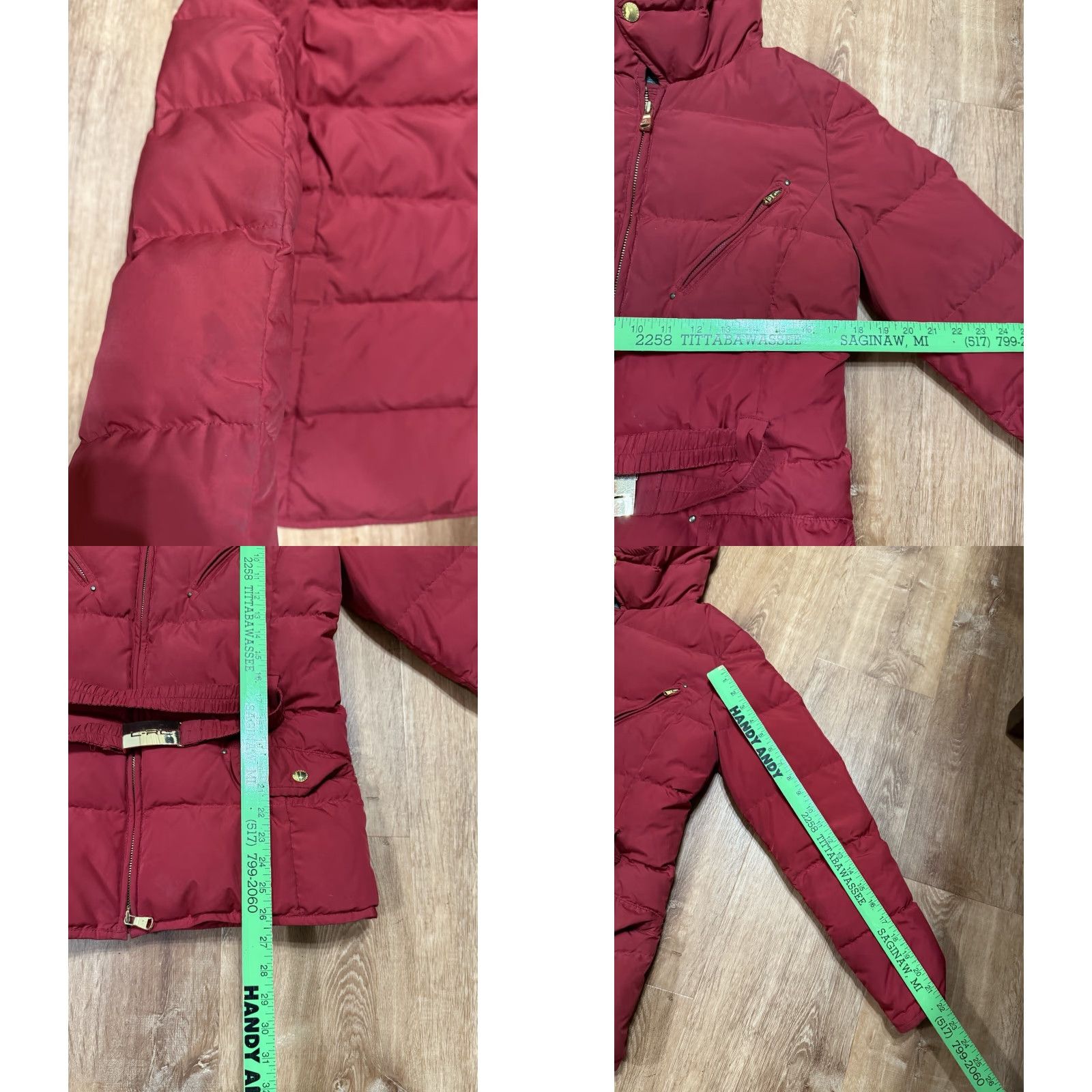 Ralph Lauren LAUREN Ralph Lauren Womens Red Hooded Zip Front Down Jacket Belt Medium Flaws Size M / US 6-8 / IT 42-44 - 9 Thumbnail