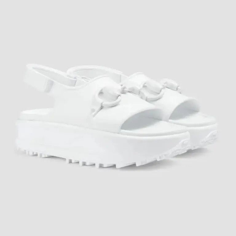 Gucci o1s1wg110125 Flatform Sandals in White Size US 10 / IT 40 - 2 Thumbnail