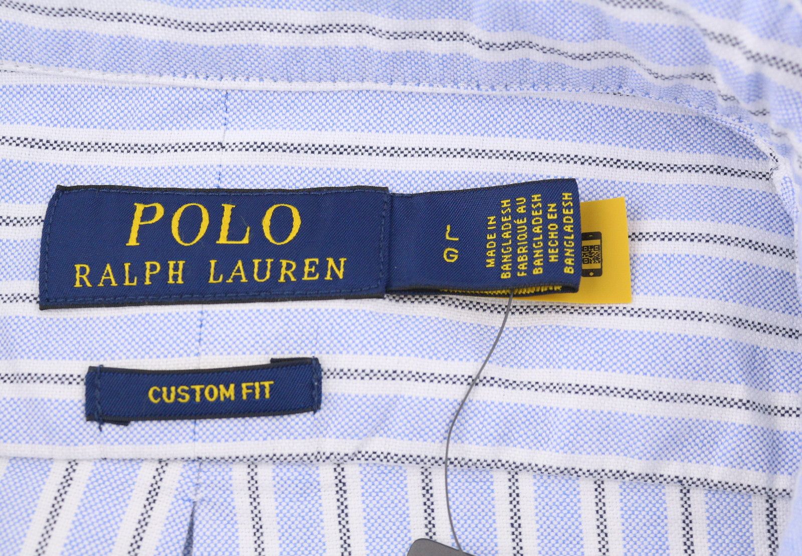 Ralph Lauren L Blue Striped Custom Fit Button-Down Neck Logo 87017 Size US L / EU 52-54 / 3 - 6 Thumbnail