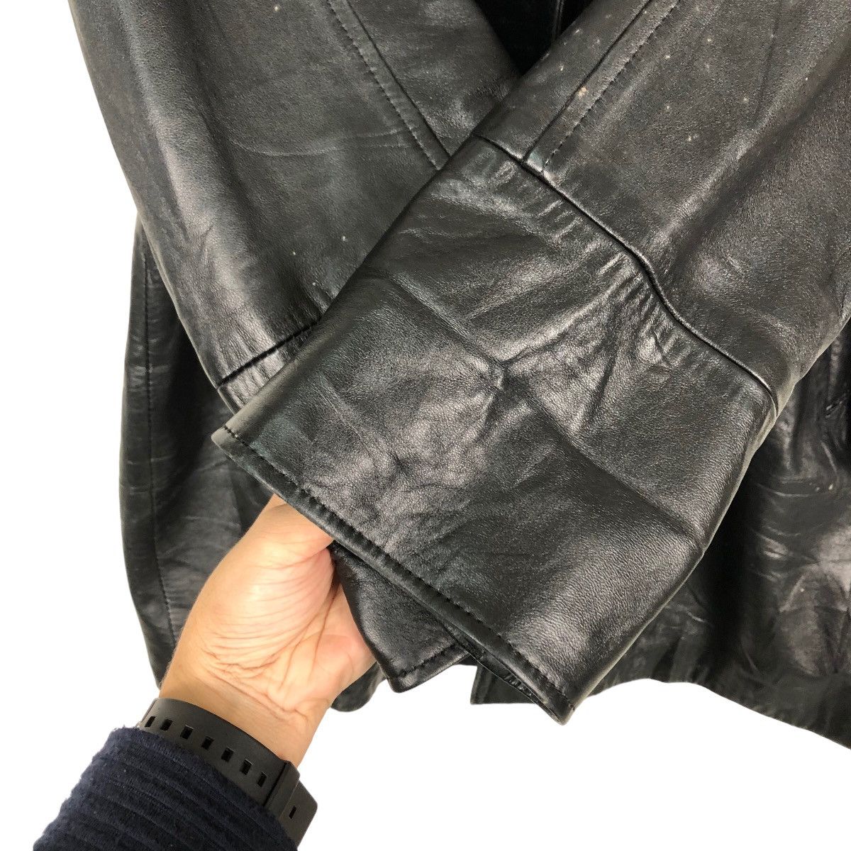 Japanese Brand 🔥VINTAGE GENUINE LEATHER JACKET JAPAN INSPIRE RICK OWENS Size US M / EU 48-50 / 2 - 11 Thumbnail
