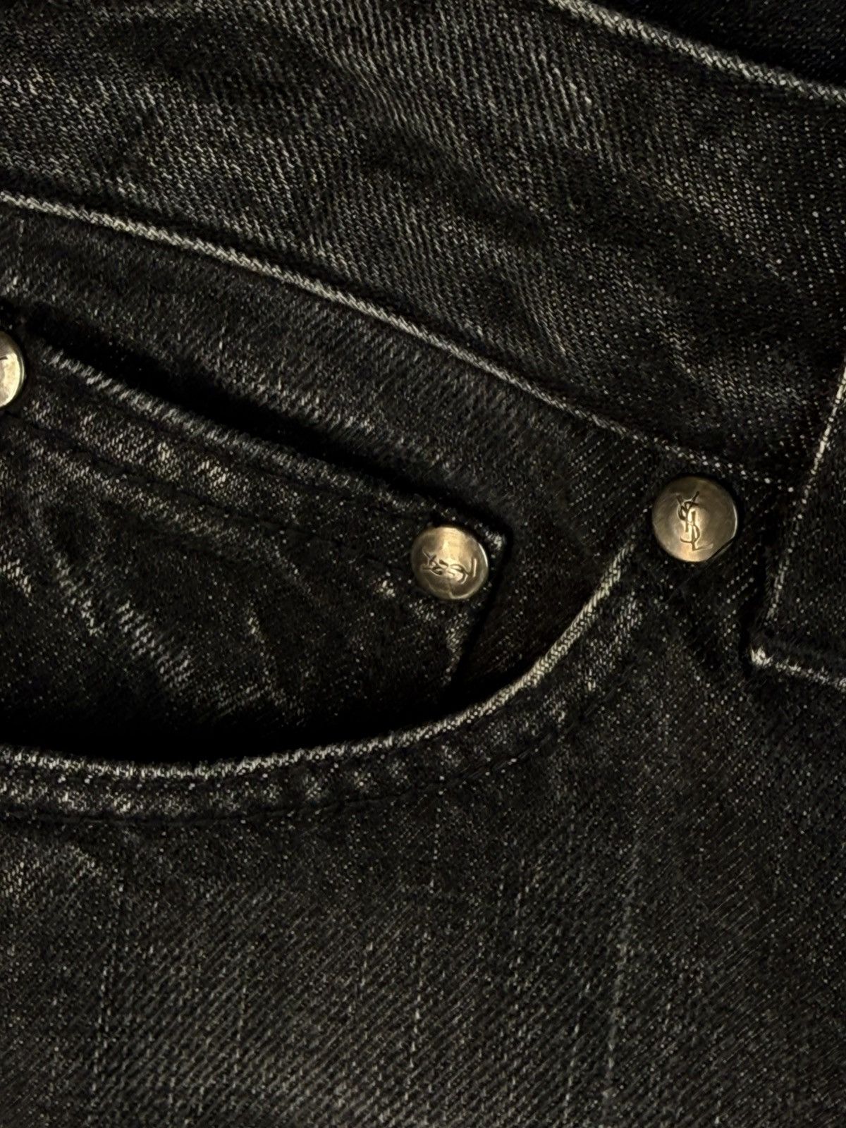Yves Saint Laurent 2003 30x29 YSL Jeans Flare Denim Pants Black Rive Gauche Size US 30 / EU 46 - 10 Thumbnail