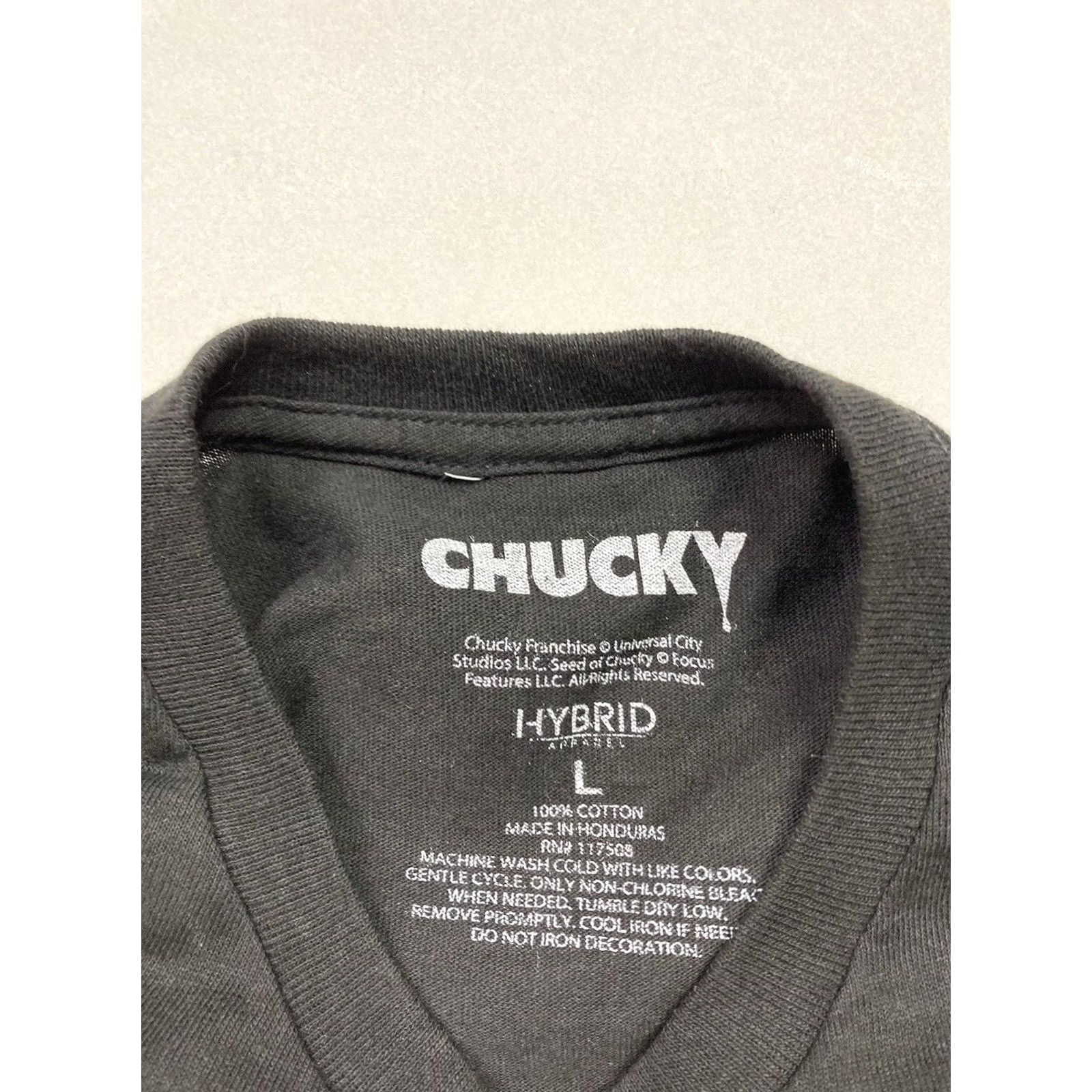 Vintage Chucky Wanna Play Movie Graphic T-shirt Men Large Black Short Sleeve Size US L / EU 52-54 / 3 - 4 Thumbnail