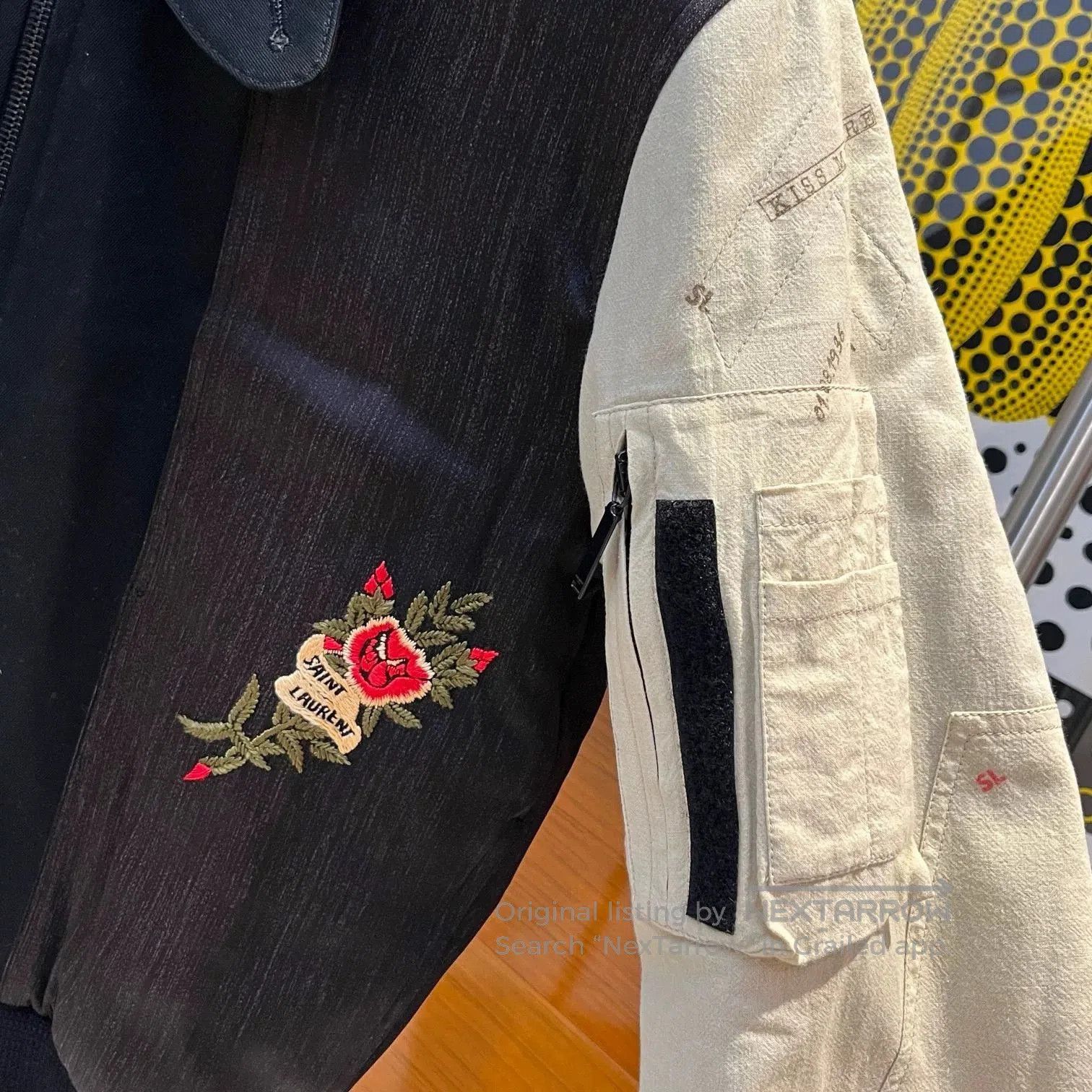 Saint Laurent Paris Saint Laurent Women's Embroidered Bomber Jacket. Size XXS / US 00 / IT 34 - 4 Thumbnail